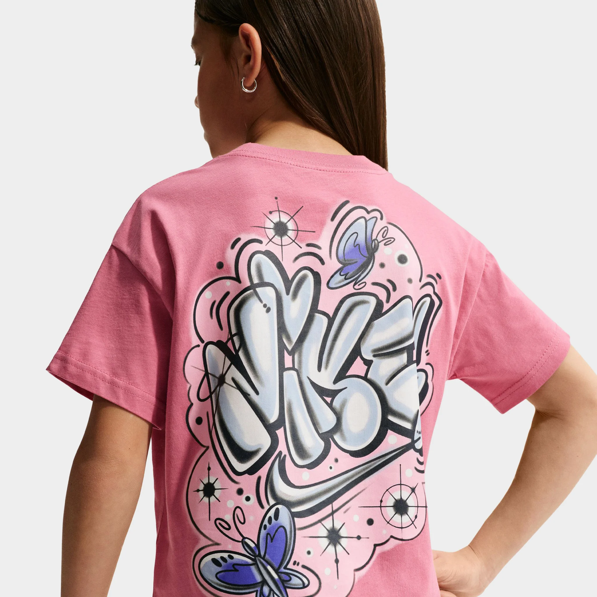 Nike Sportswear Juniors' Airbush T-Shirt / Peony - Image 2