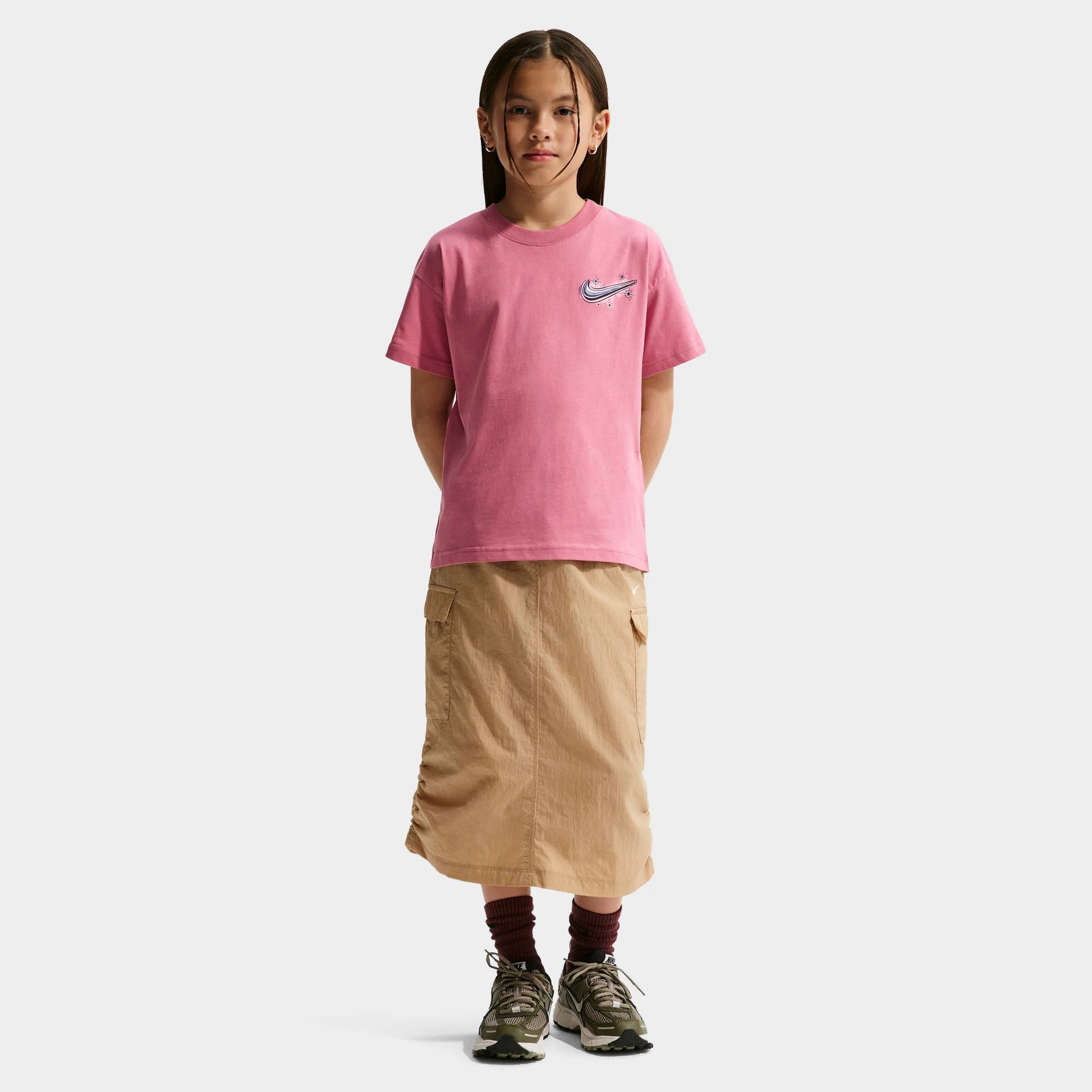 Nike Sportswear Juniors' Airbush T-Shirt / Peony - Image 4