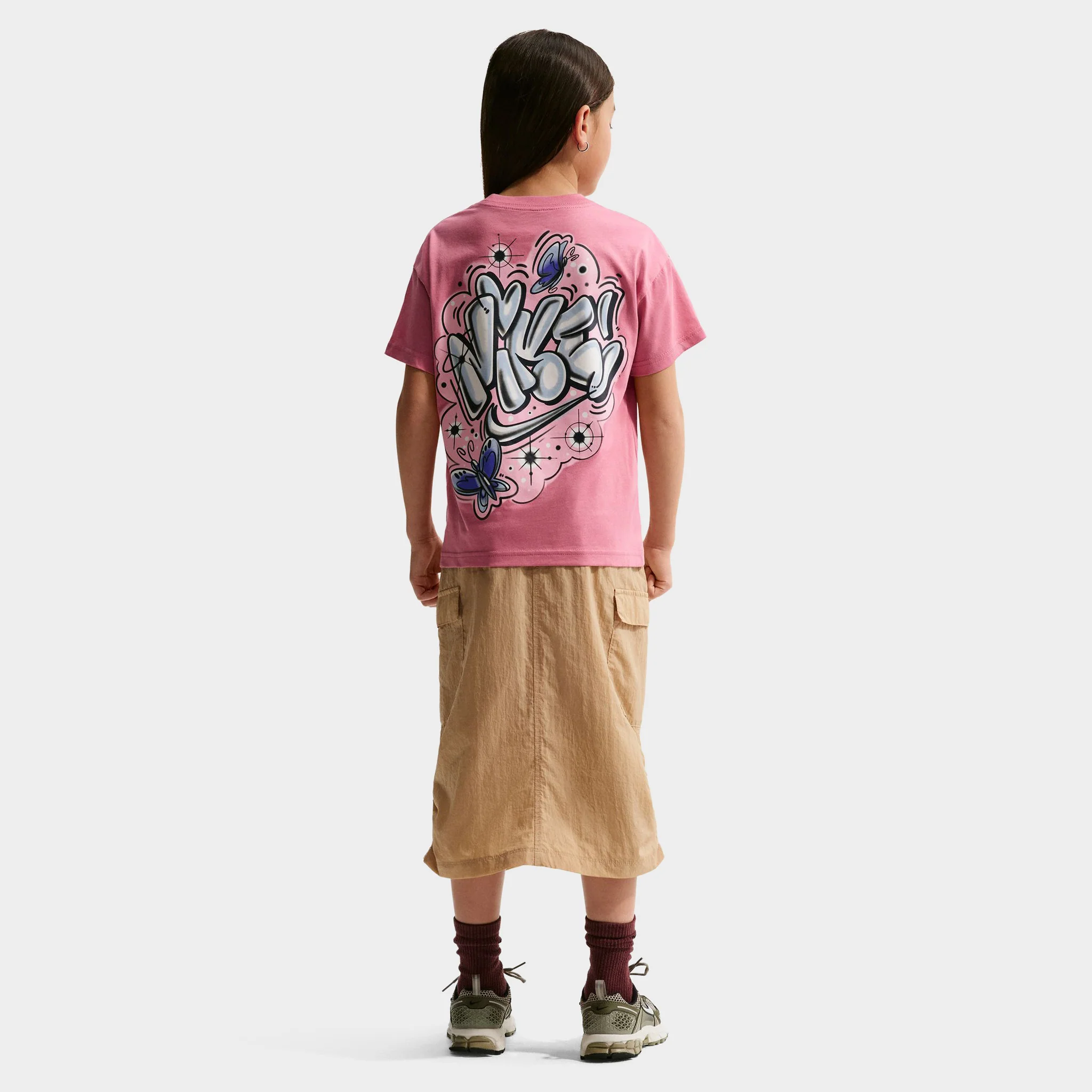 Nike Sportswear Juniors' Airbush T-Shirt / Peony - Image 5