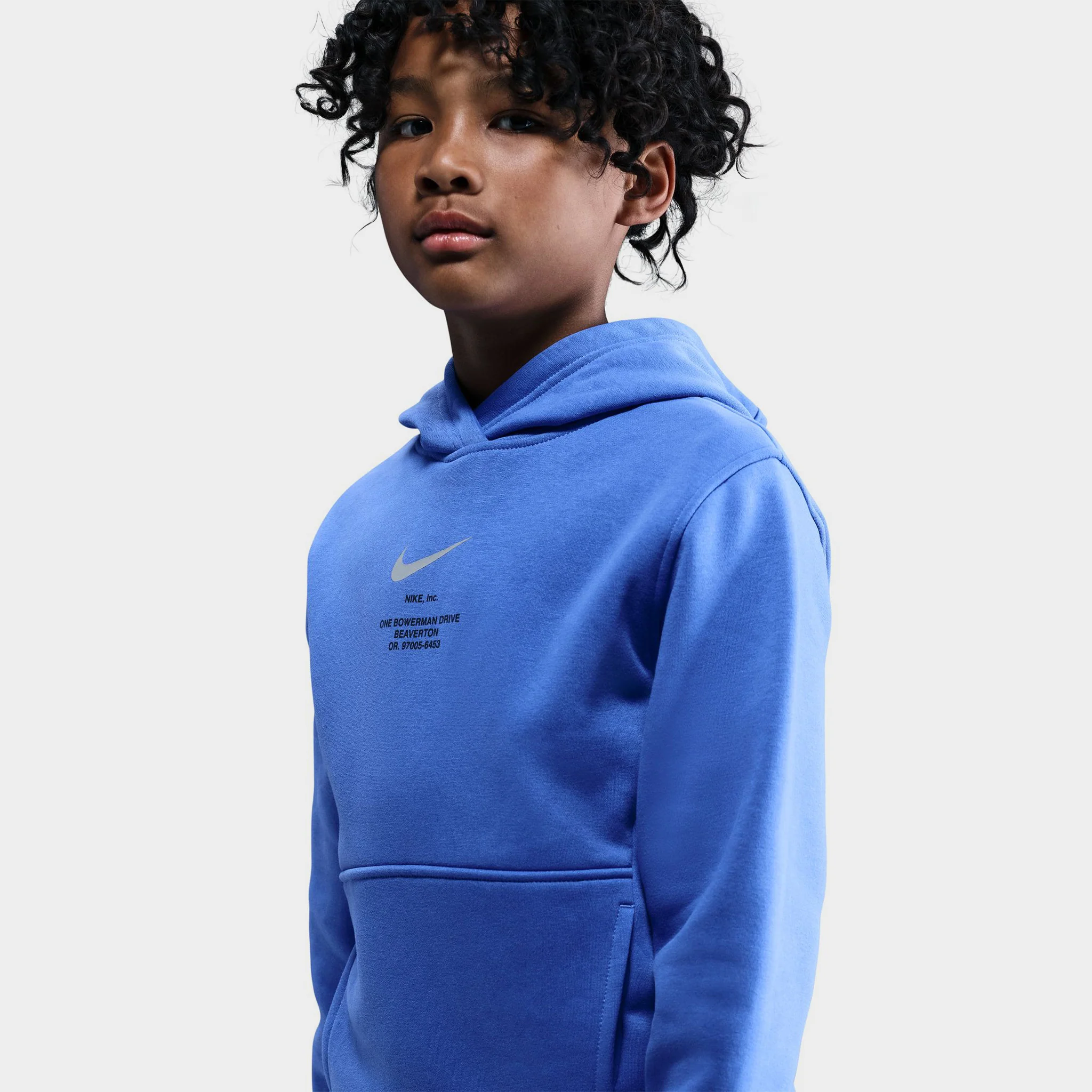 Nike Sportswear Juniors' Athletic Pullover Hoodie Comet Blue / Smoke Grey - Image 4