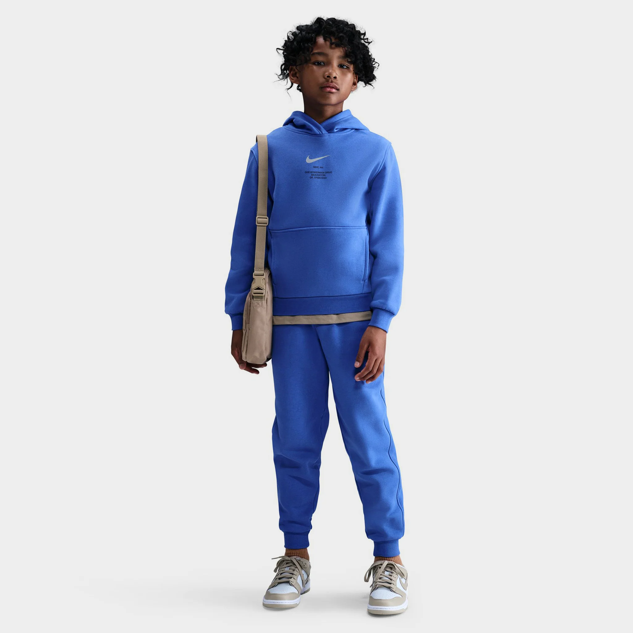 Nike Sportswear Juniors' Athletic Pullover Hoodie Comet Blue / Smoke Grey - Image 5