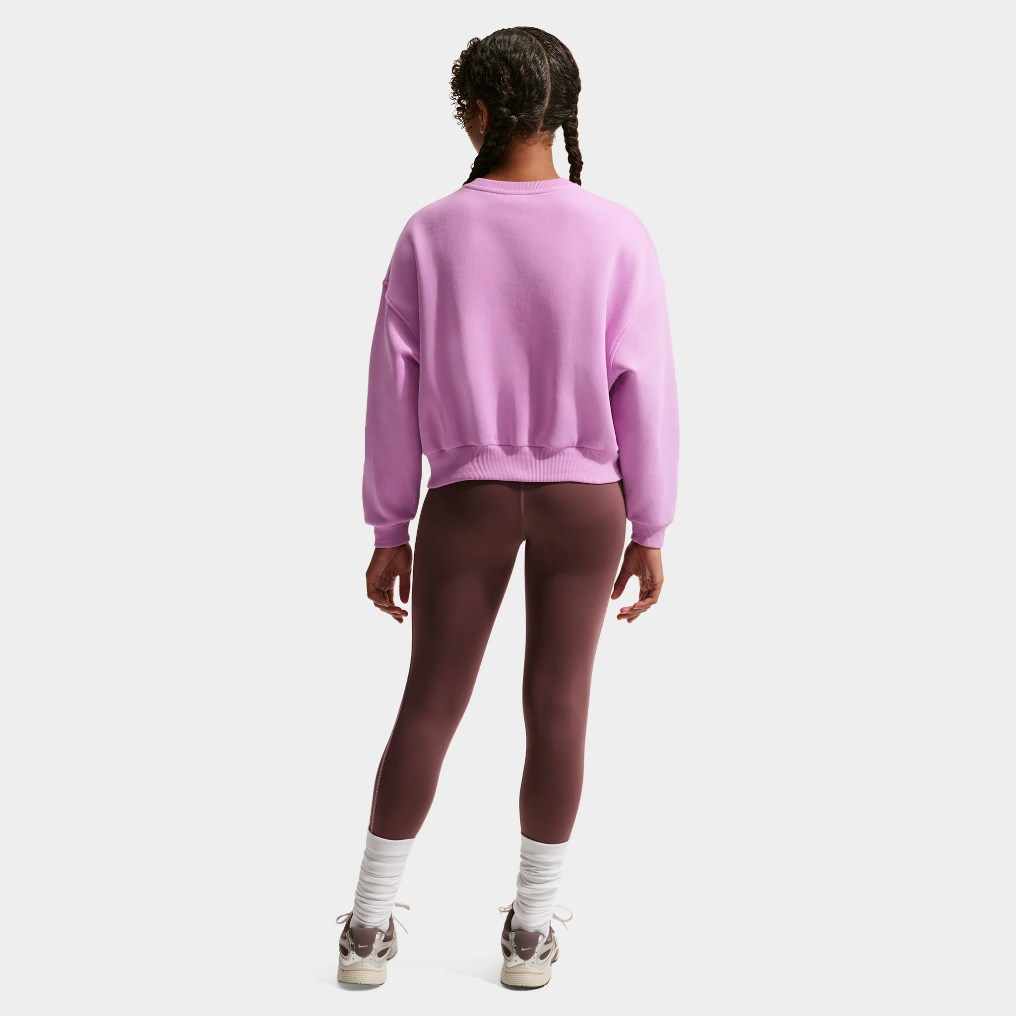 Nike Sportswear Juniors' Club Fleece Boxy Crew / Light Magenta - Image 2