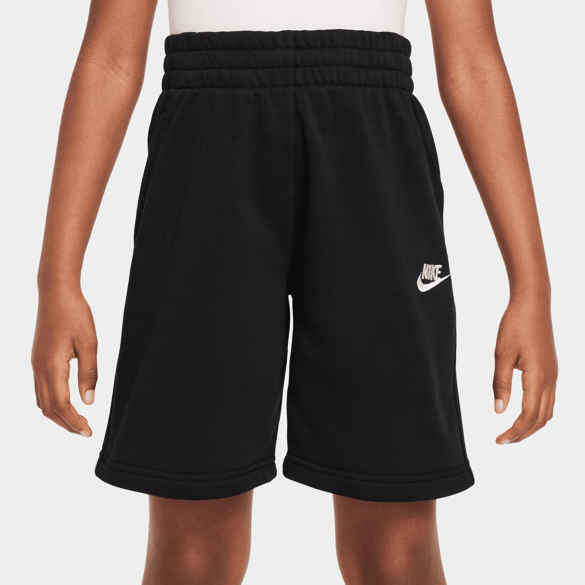 Nike Sportswear Juniors' Club Fleece French Terry Shorts Black / White - Image 4