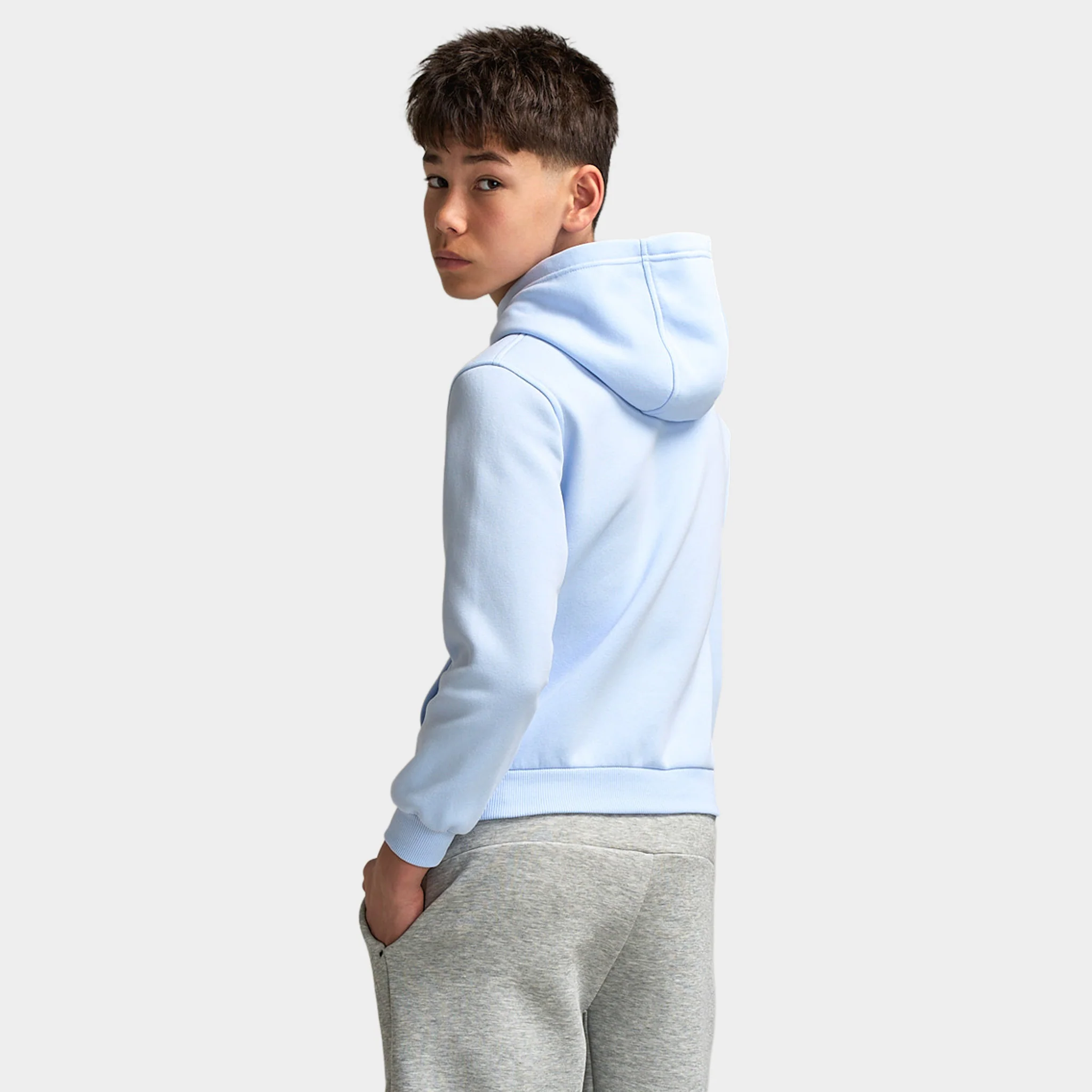 Nike Sportswear Juniors' Club Fleece Hoodie Hydrogen Blue / White - Image 2