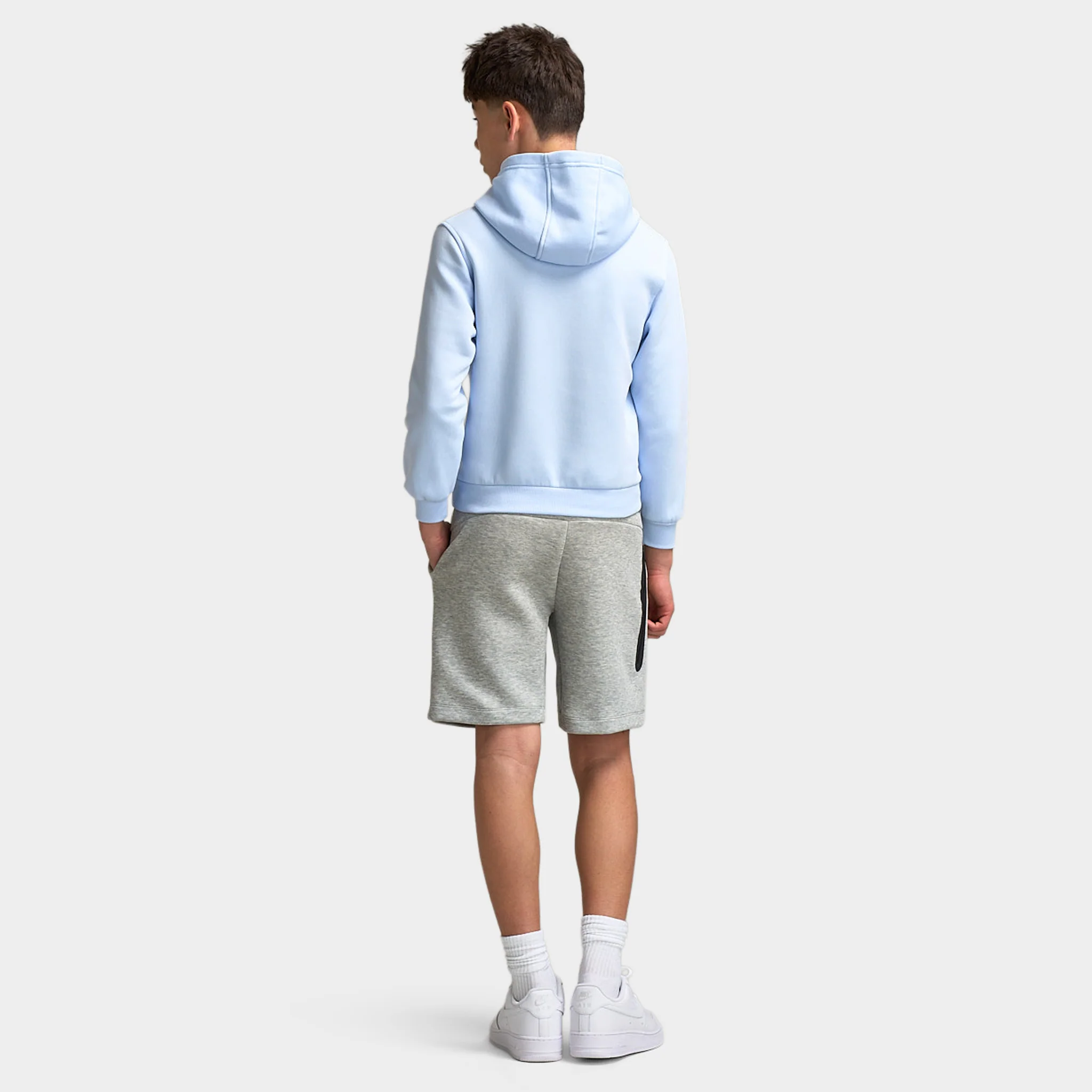 Nike Sportswear Juniors' Club Fleece Hoodie Hydrogen Blue / White - Image 6