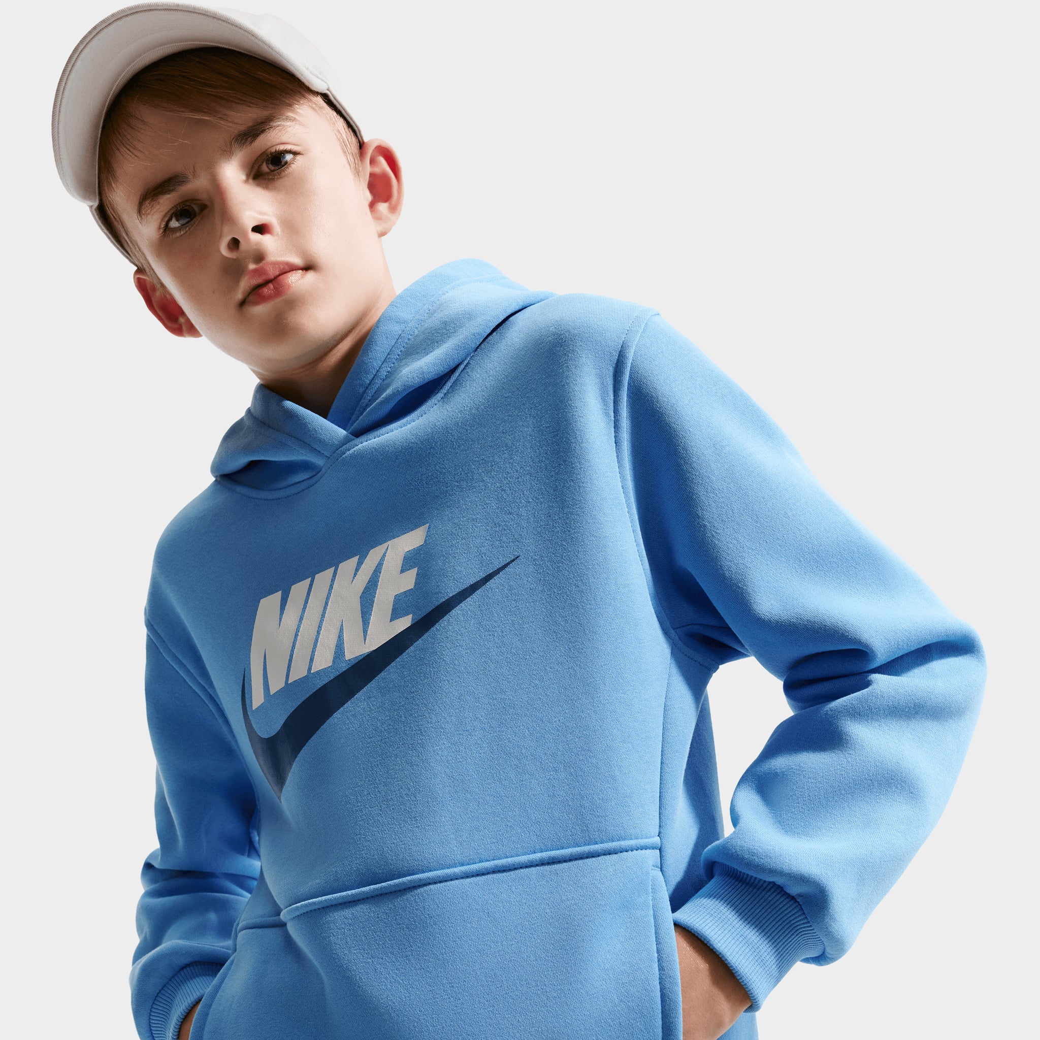 Nike Sportswear Juniors' Club Fleece Hoodie / University Blue - Image 3