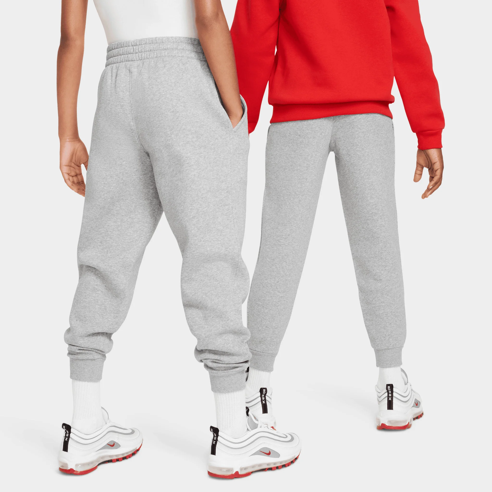 Nike Sportswear Juniors' Club Fleece Joggers Dark Grey Heather / White - Image 2