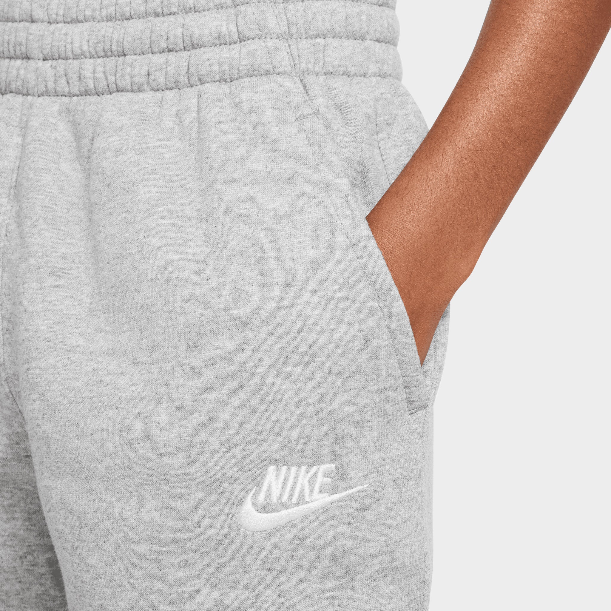 Nike Sportswear Juniors' Club Fleece Joggers Dark Grey Heather / White - Image 4