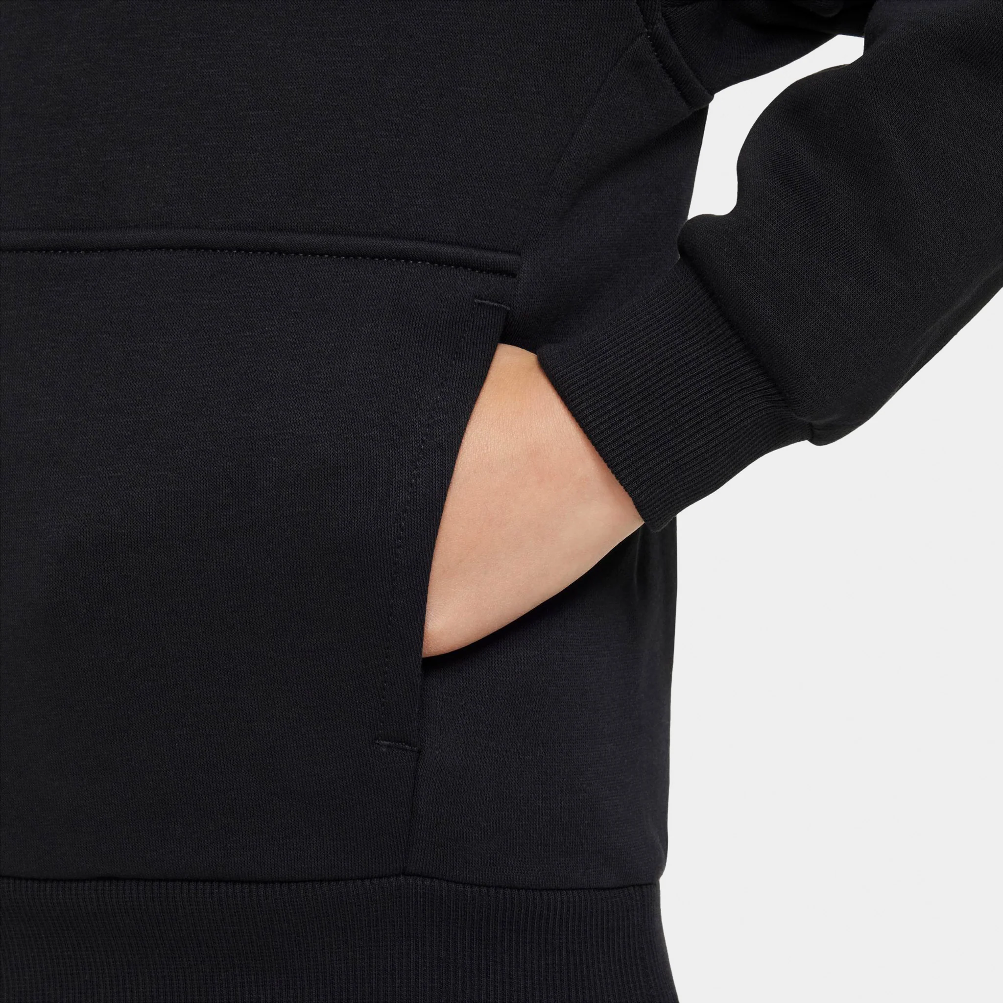 Nike Sportswear Juniors' Club Fleece Pullover Hoodie Black / White - Image 4