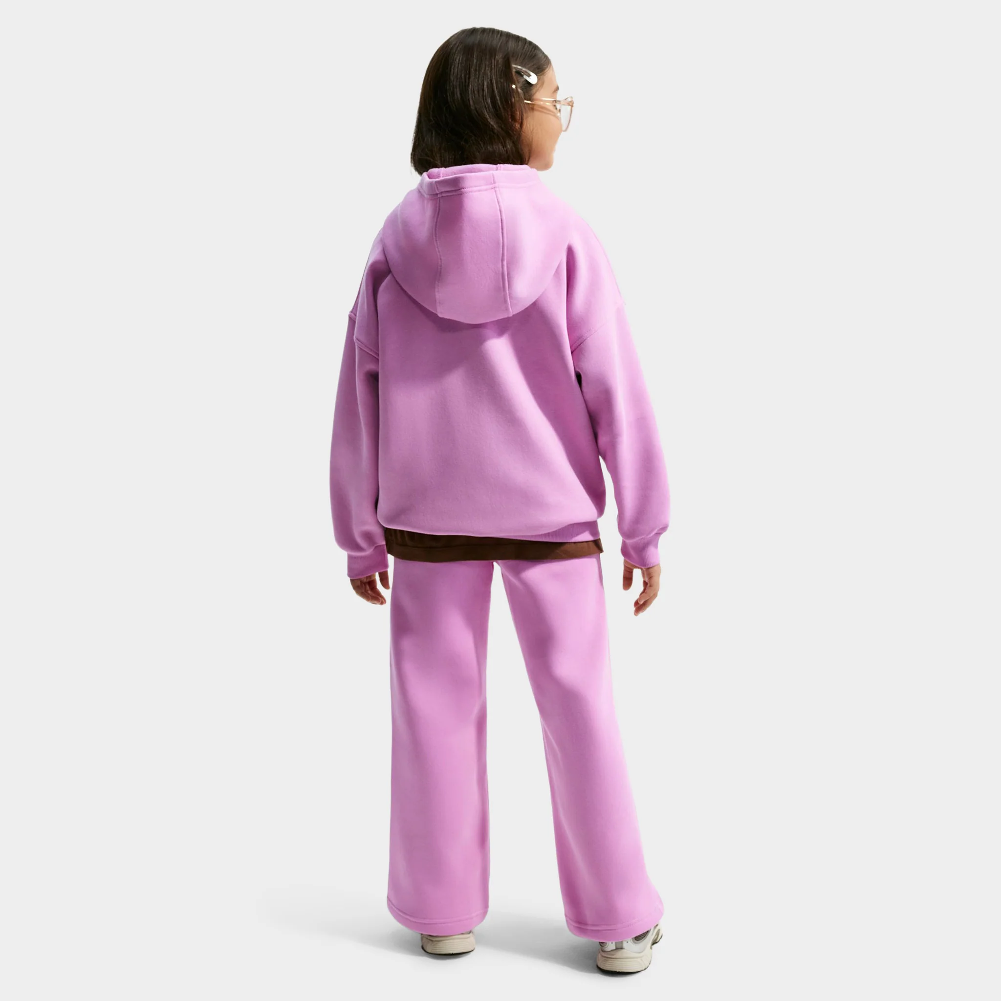 Nike Sportswear Juniors' Club Fleece Wide Leg Pants / Light Magenta - Image 2