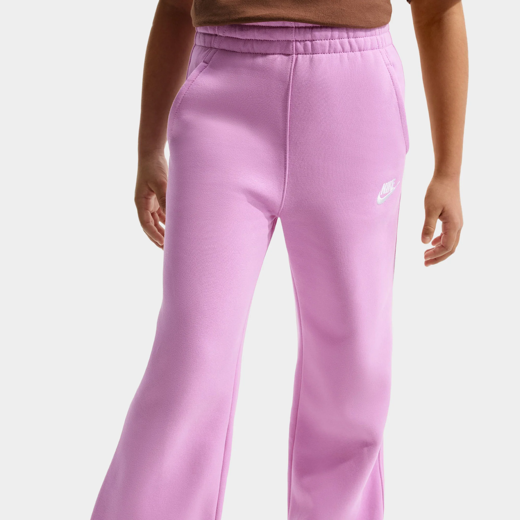 Nike Sportswear Juniors' Club Fleece Wide Leg Pants / Light Magenta - Image 6