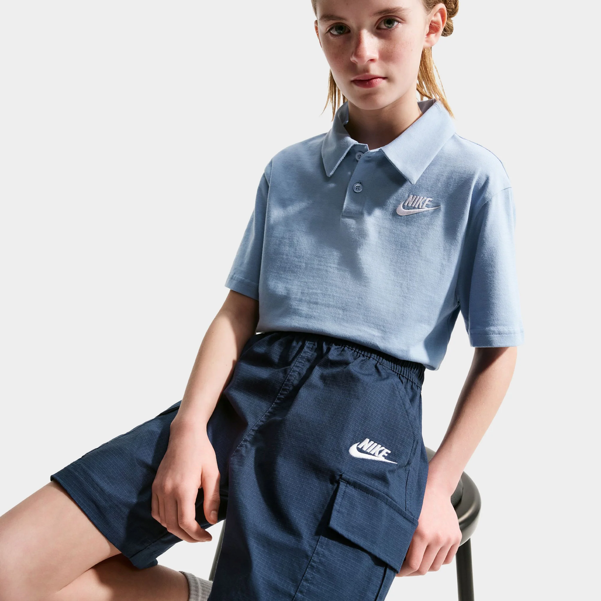 Nike Sportswear Juniors'  Club Woven Cargo Shorts / Midnight Navy - Image 5