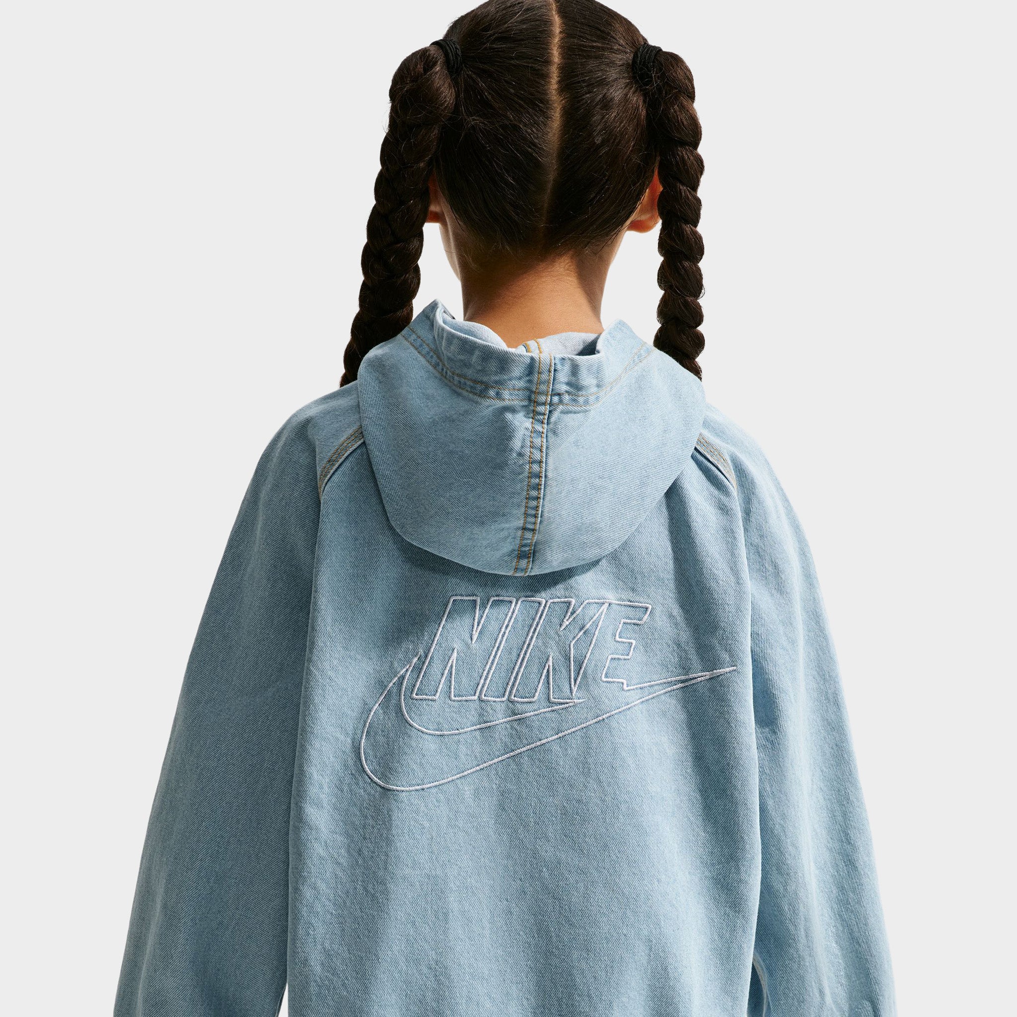 Nike Sportswear Juniors' Denim Full Zip Jacket / Light Armory Blue - Image 2