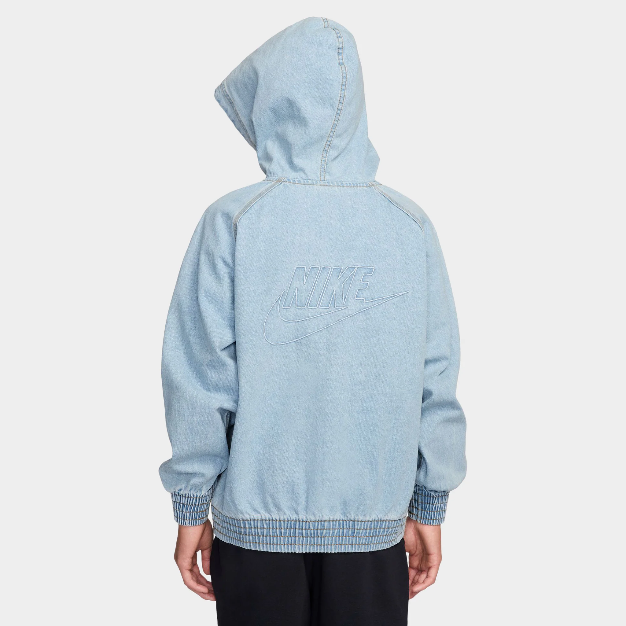 Nike Sportswear Juniors' Denim Full Zip Jacket / Light Armory Blue - Image 4