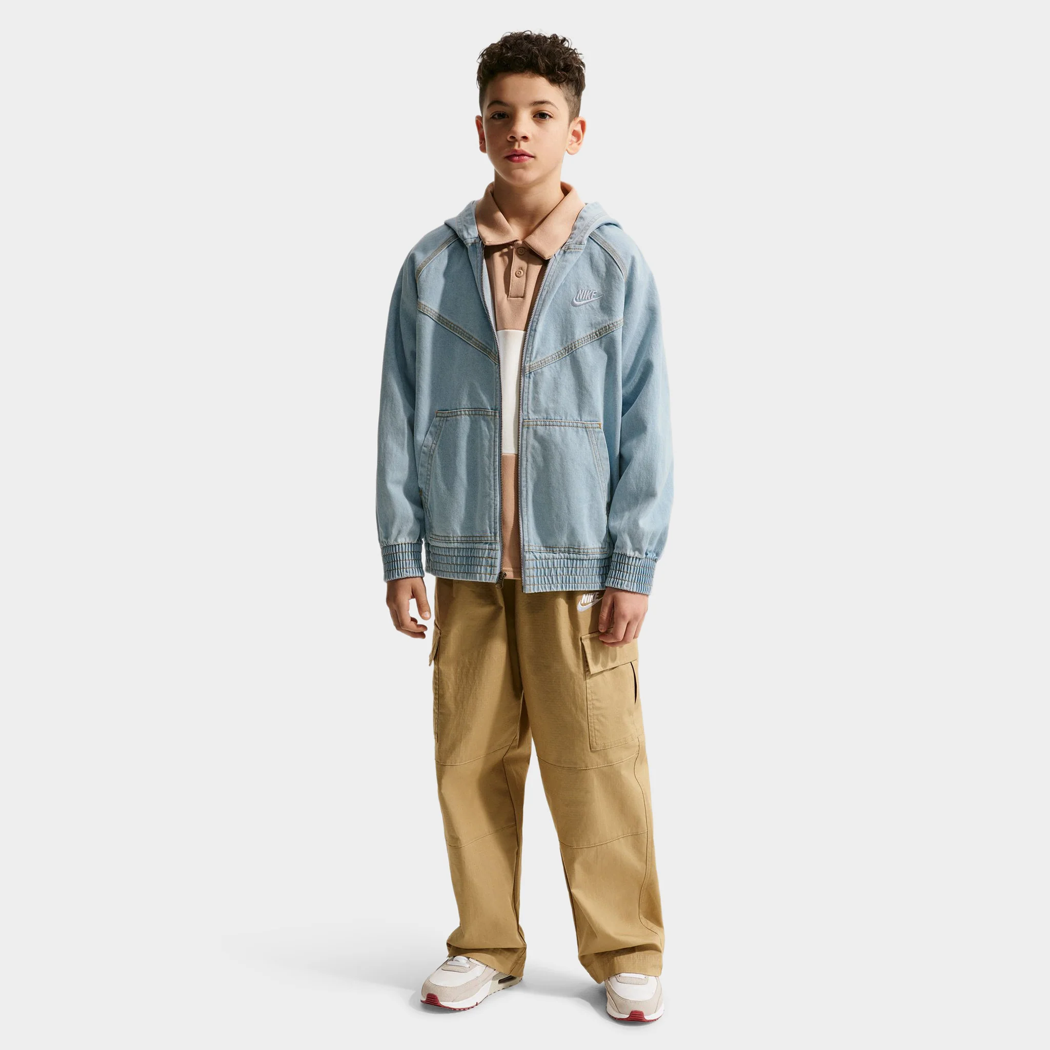 Nike Sportswear Juniors' Denim Full Zip Jacket / Light Armory Blue - Image 6