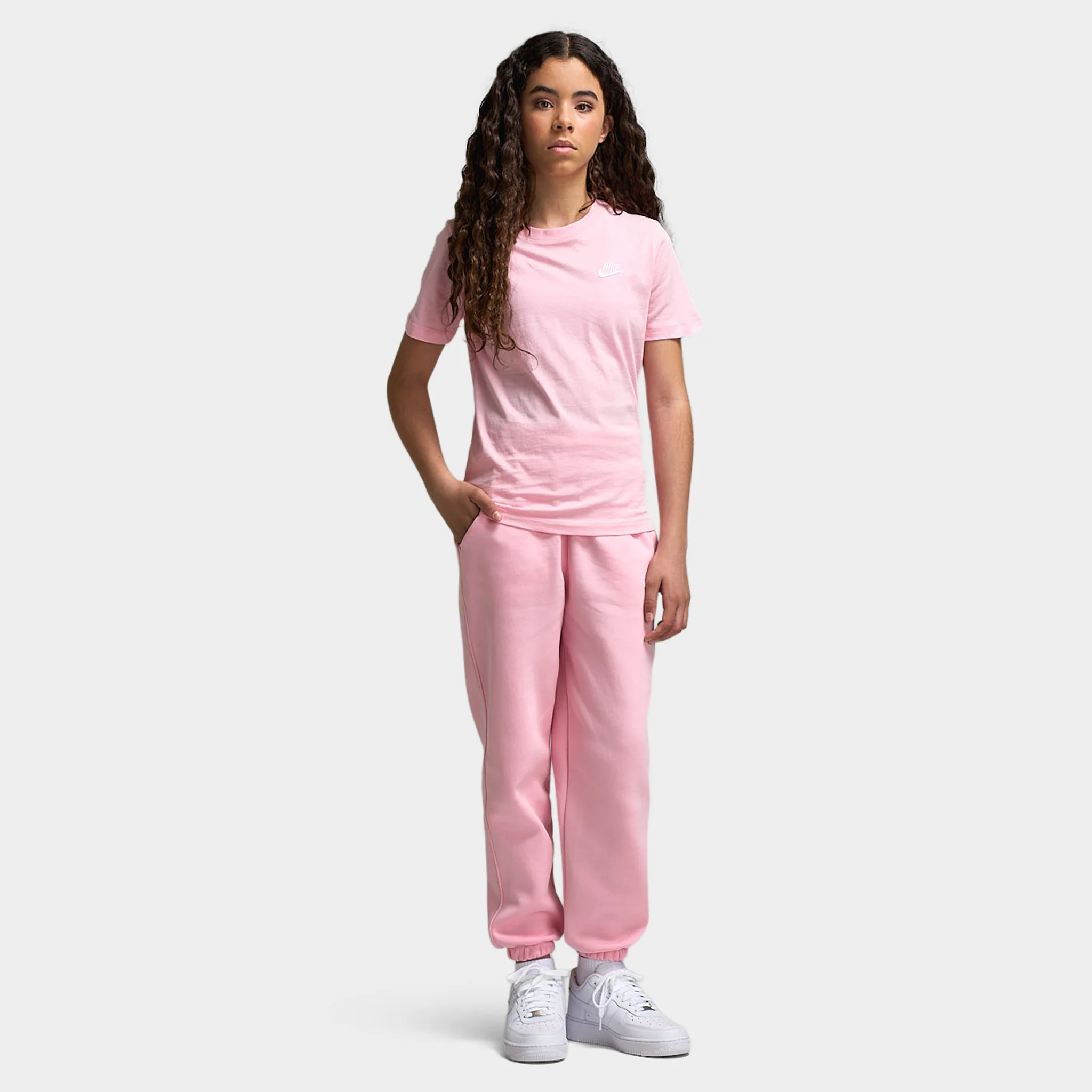 Nike Sportswear Juniors' Tee EMB Futura / Med Soft Pink - Image 5