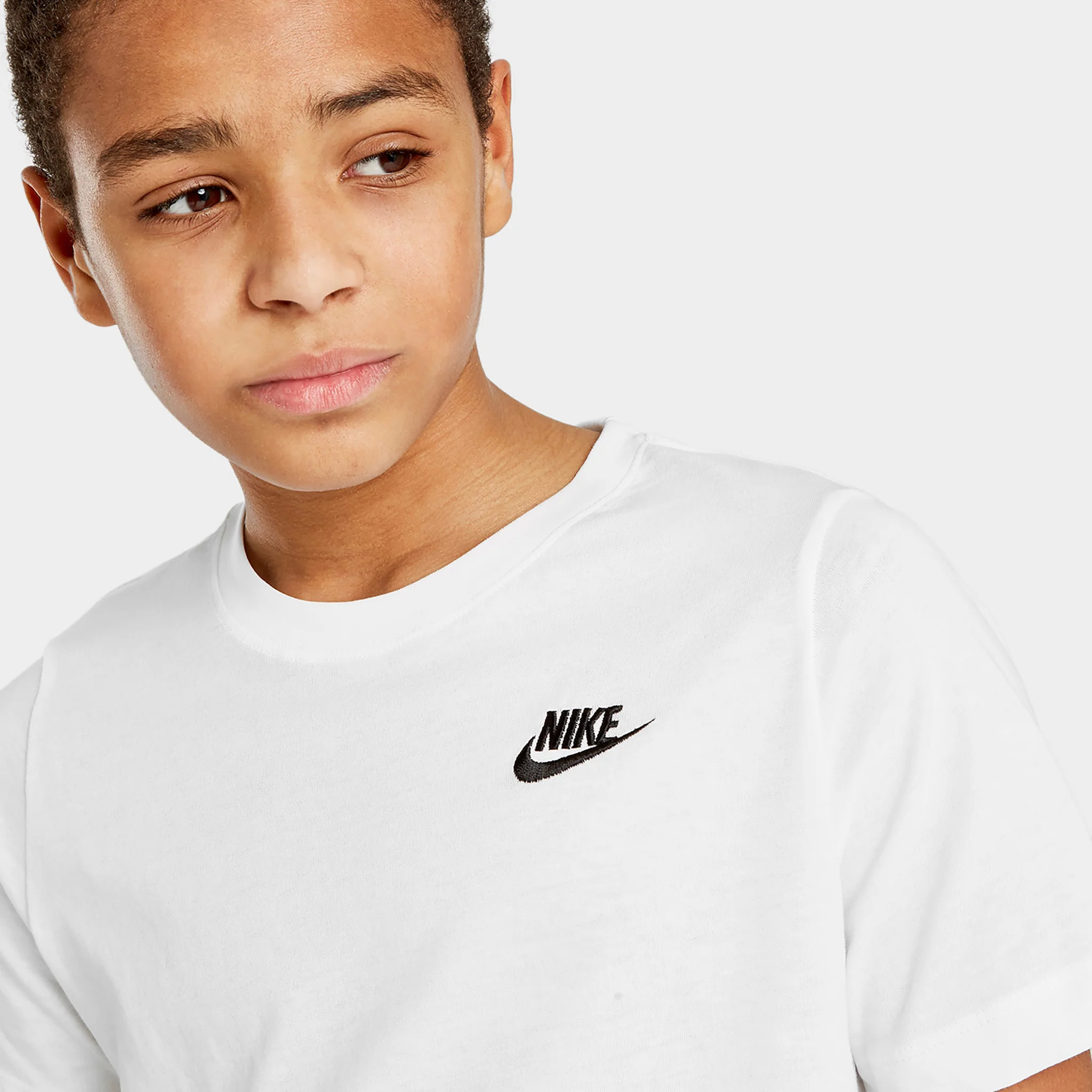 Nike Sportswear Juniors' Embroidered Futura T-Shirt / White - Image 3