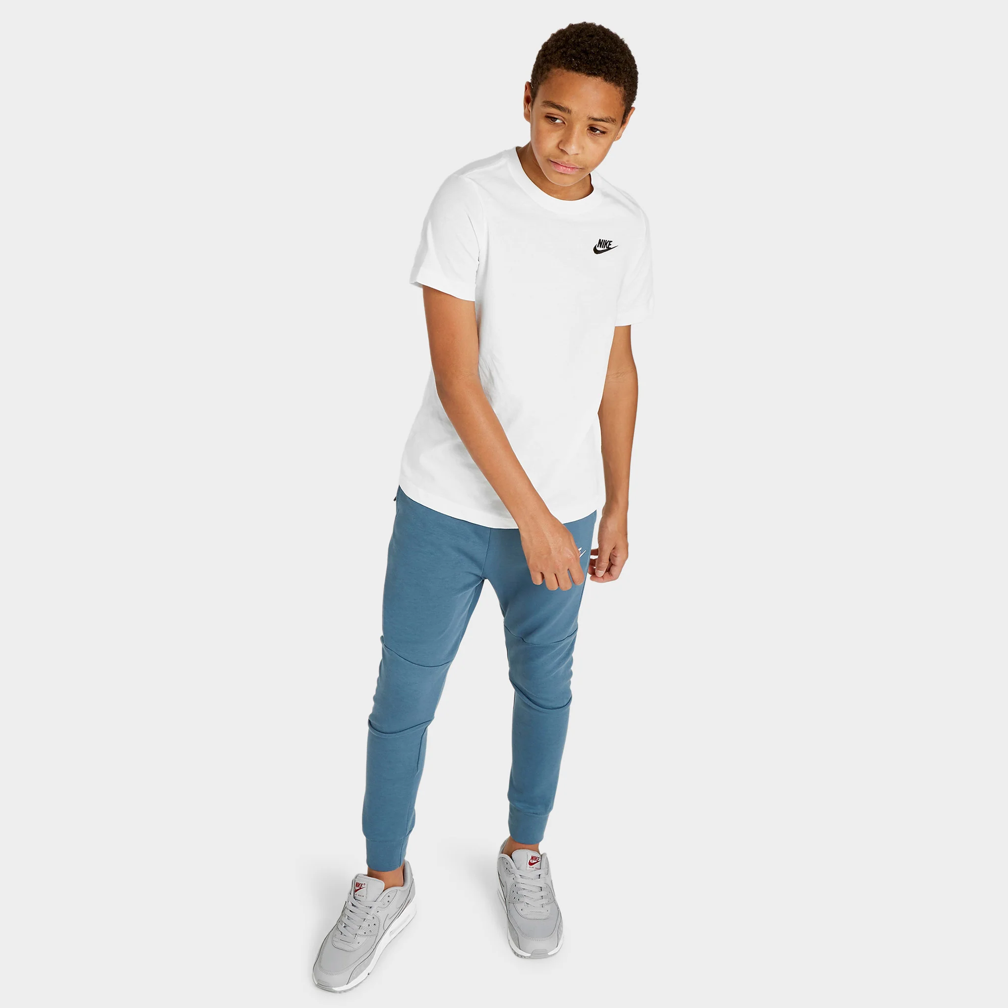 Nike Sportswear Juniors' Embroidered Futura T-Shirt / White - Image 4