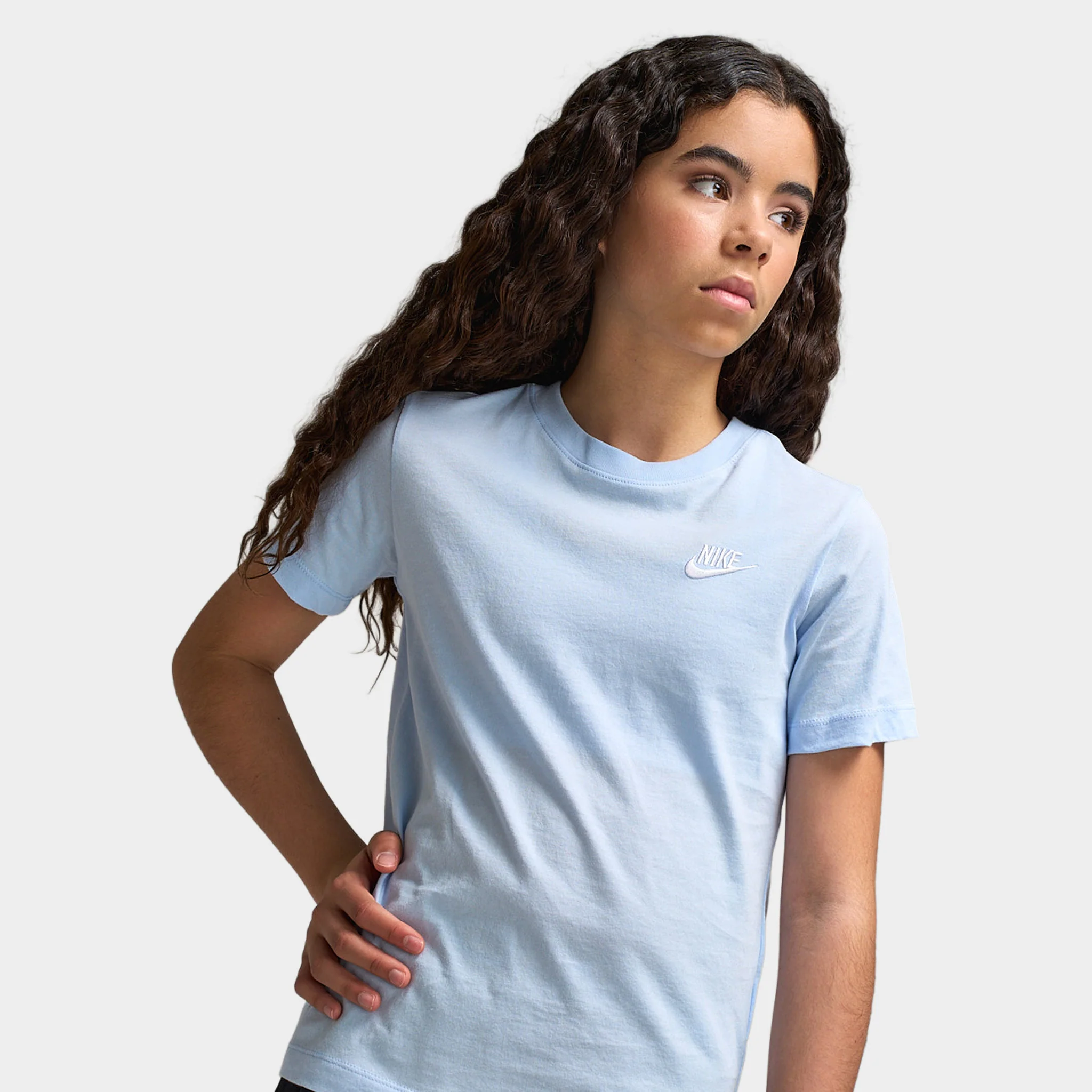 Nike Sportswear Juniors' Futura T-Shirt Hydrogen Blue / White - Image 4