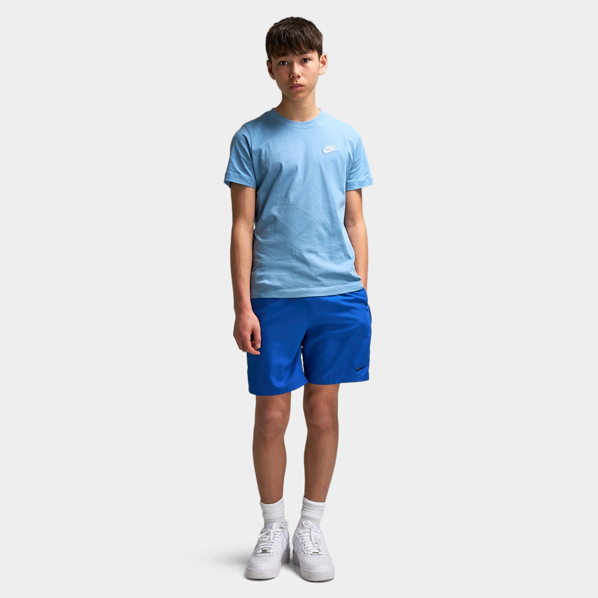 Nike Sportswear Juniors' Futura Tee Work Blue / White - Image 5