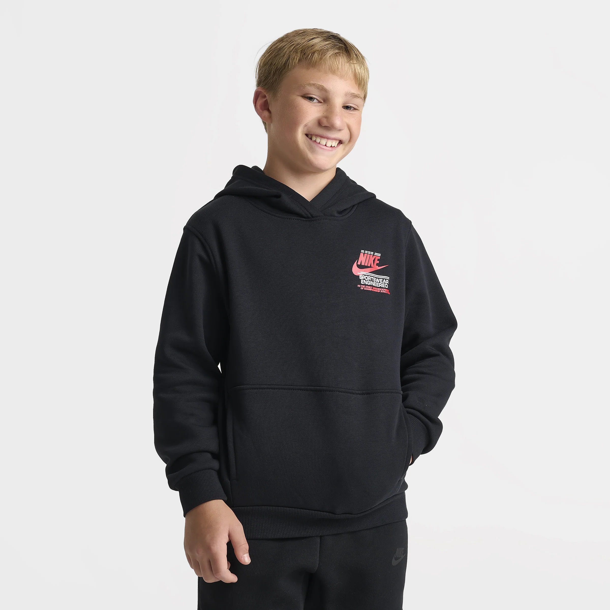 Nike Sportswear Juniors' Graphic Fleece Club Hoodie / Black - Image 2