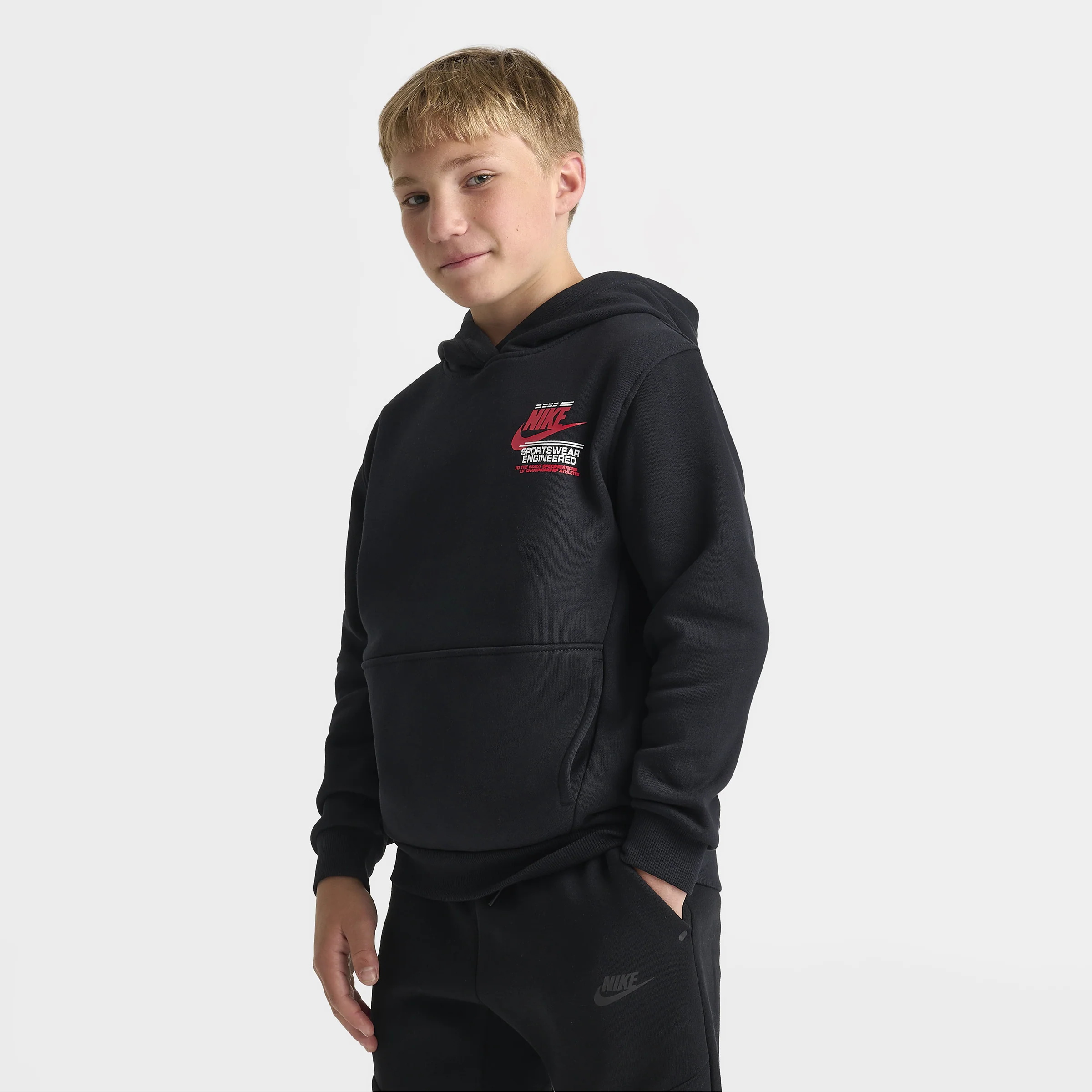 Nike Sportswear Juniors' Graphic Fleece Club Hoodie / Black - Image 3