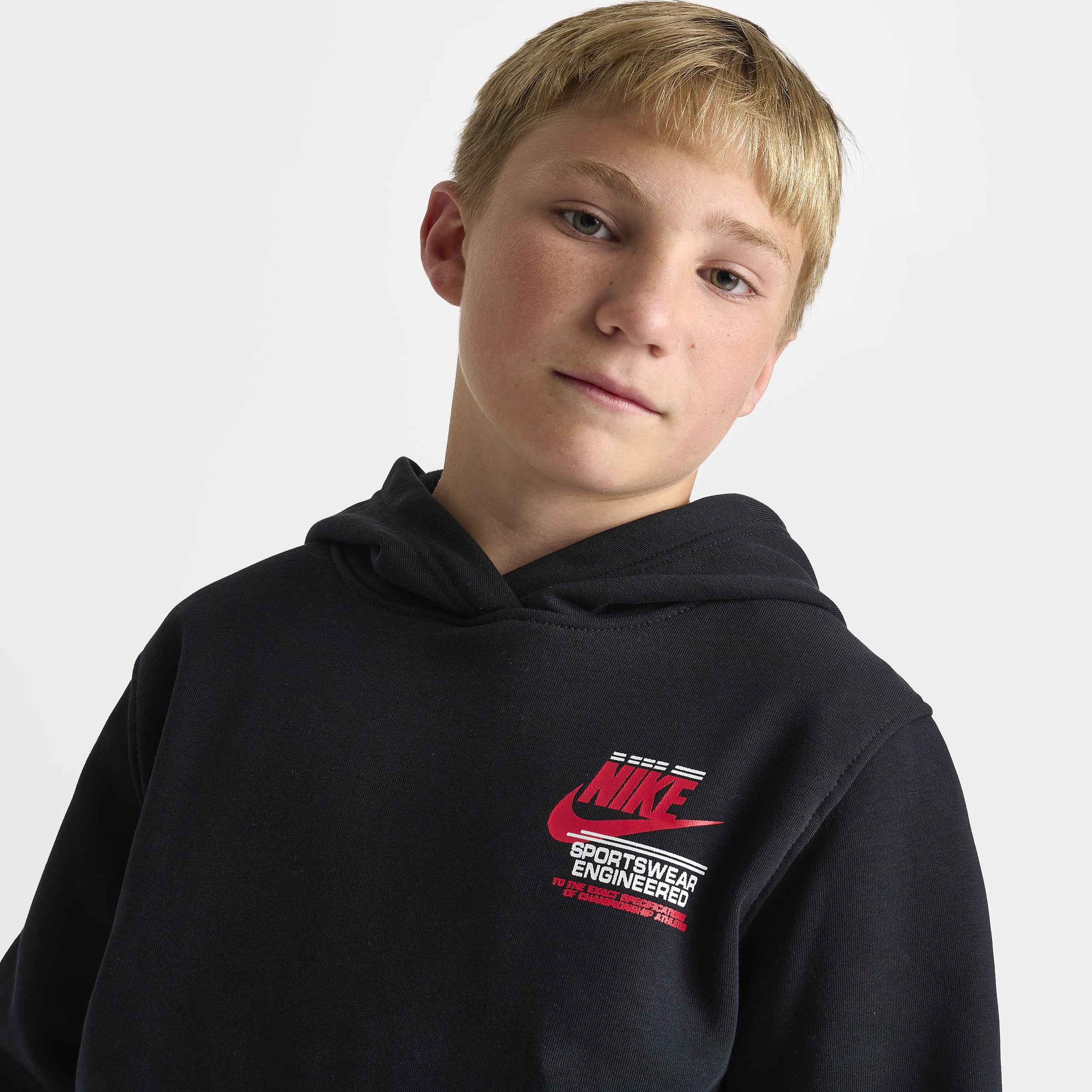 Nike Sportswear Juniors' Graphic Fleece Club Hoodie / Black - Image 5