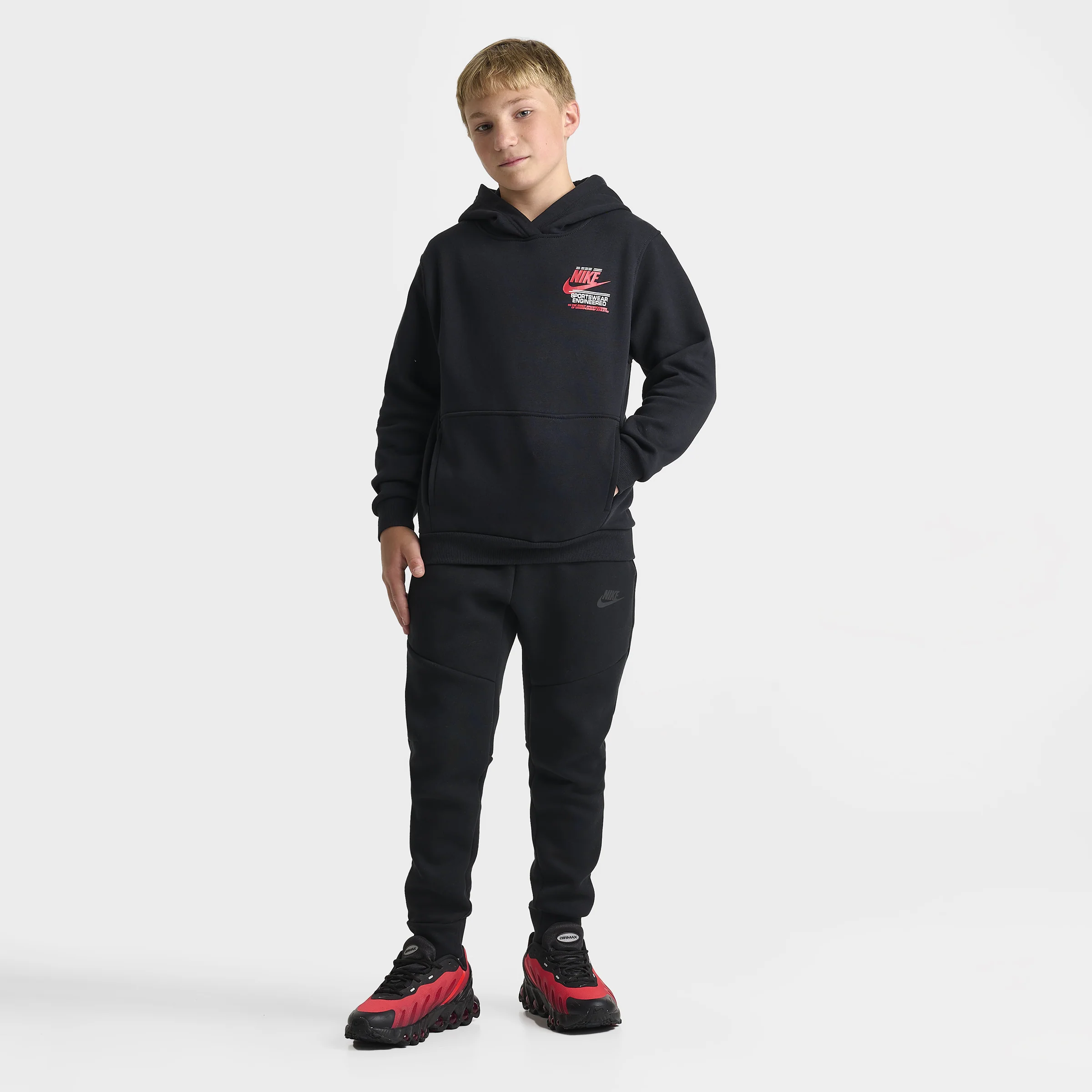 Nike Sportswear Juniors' Graphic Fleece Club Hoodie / Black - Image 6