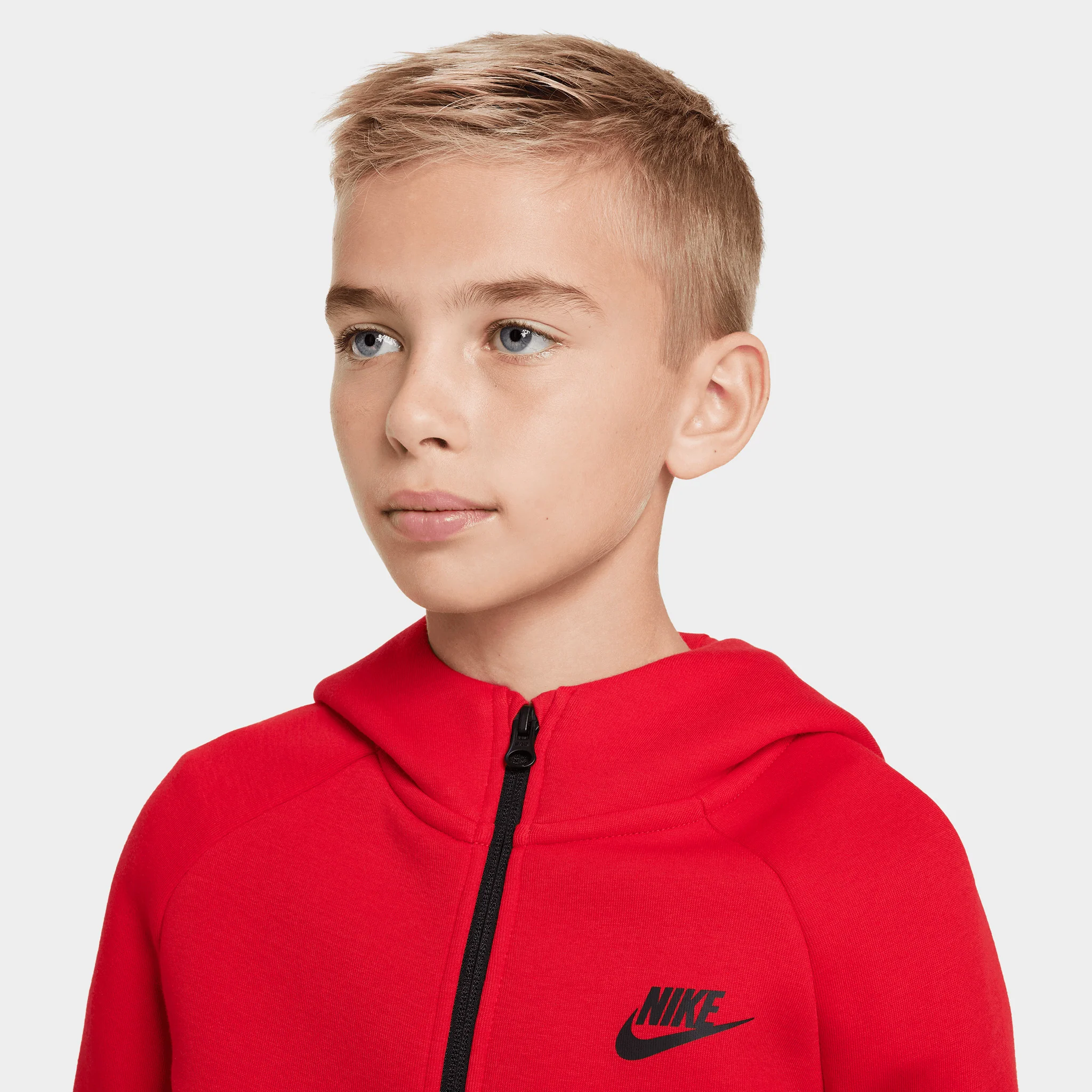 Nike Sportswear Juniors' Tech Fleece Full Zip / University Red - Image 3