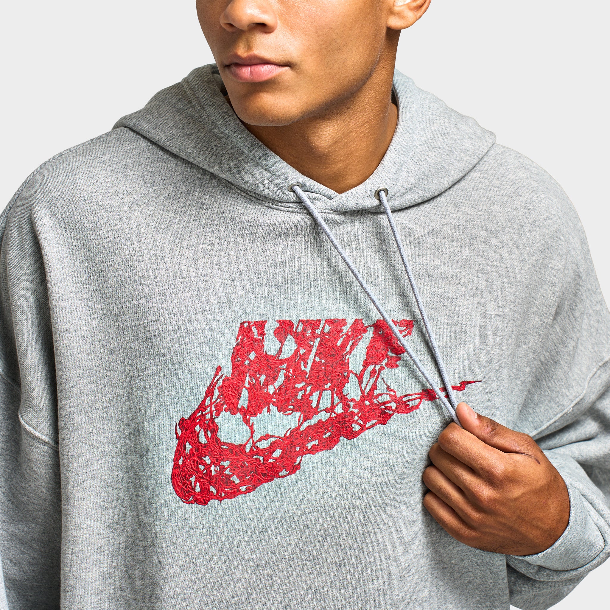 Nike Sportswear Men's Stranger Things 5 Vecna Oversized Hoodie /  Dark Grey Heather - Image 4