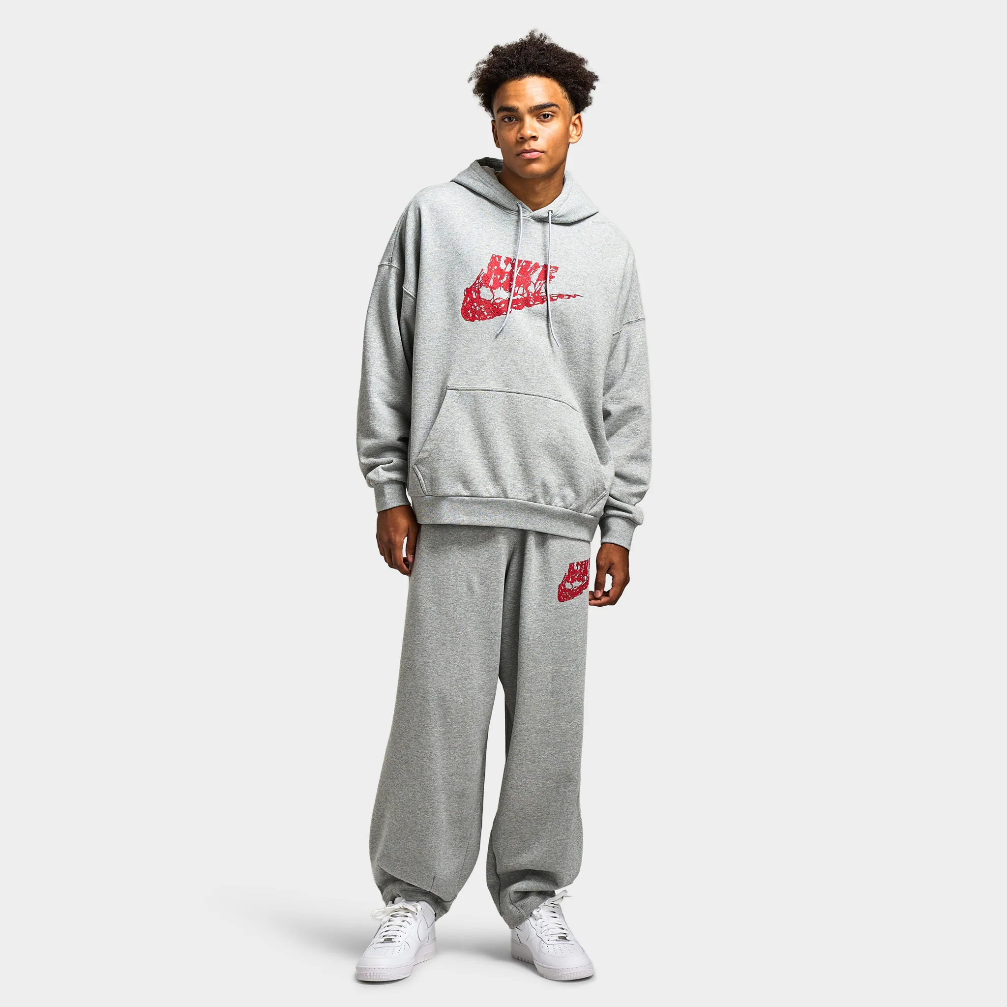 Nike Sportswear Men's Stranger Things 5 Vecna Oversized Hoodie /  Dark Grey Heather - Image 6