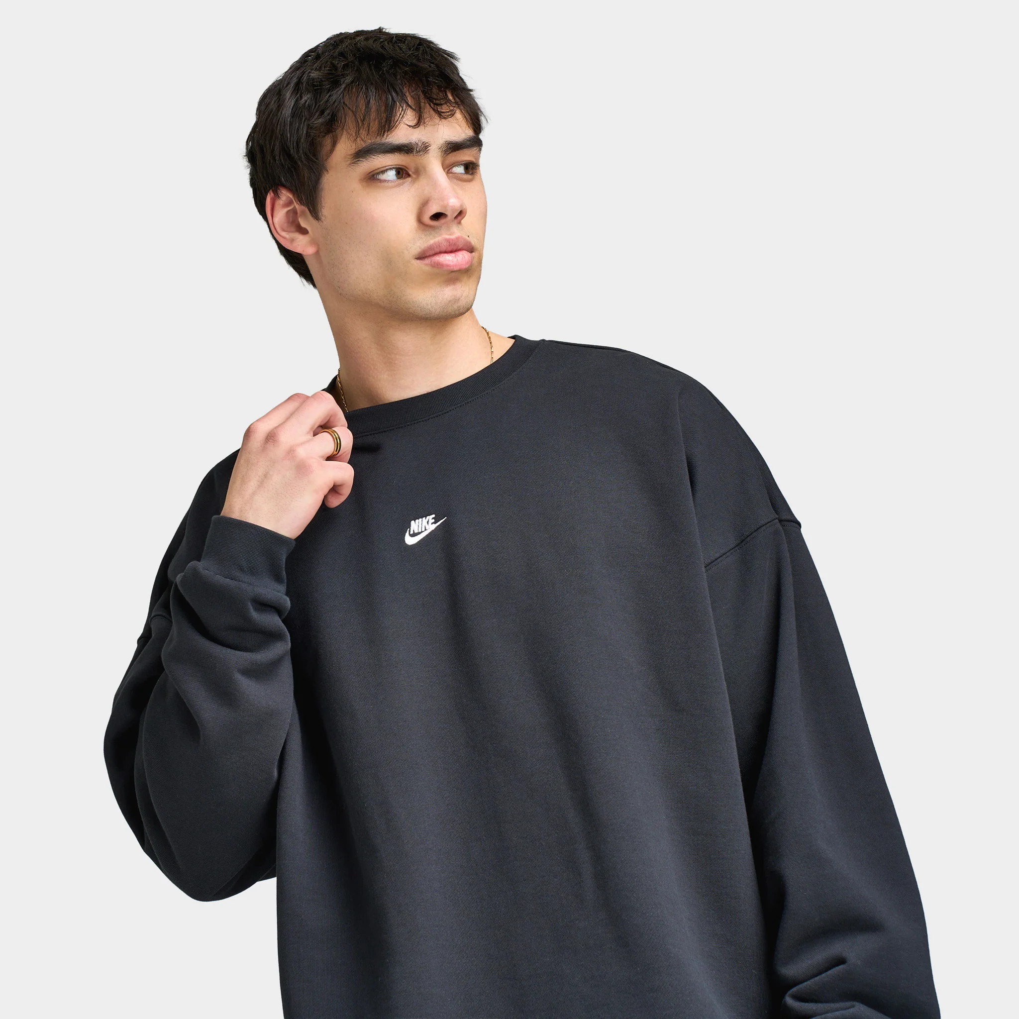 Nike Sportswear Oversized French-Terry Crew / Black - Image 3