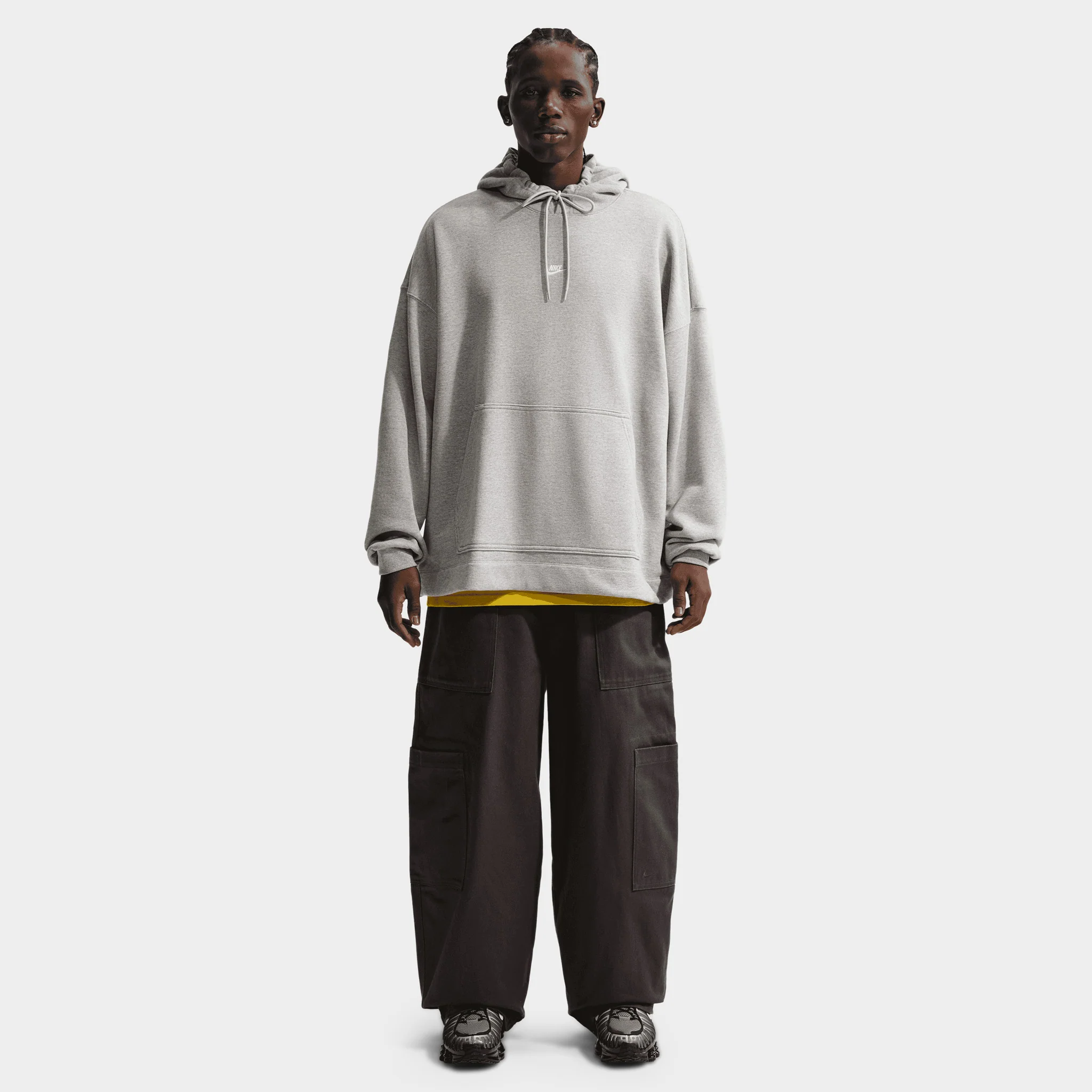 Nike Sportswear Oversized French Terry Hoodie / Grey Heather - Image 5