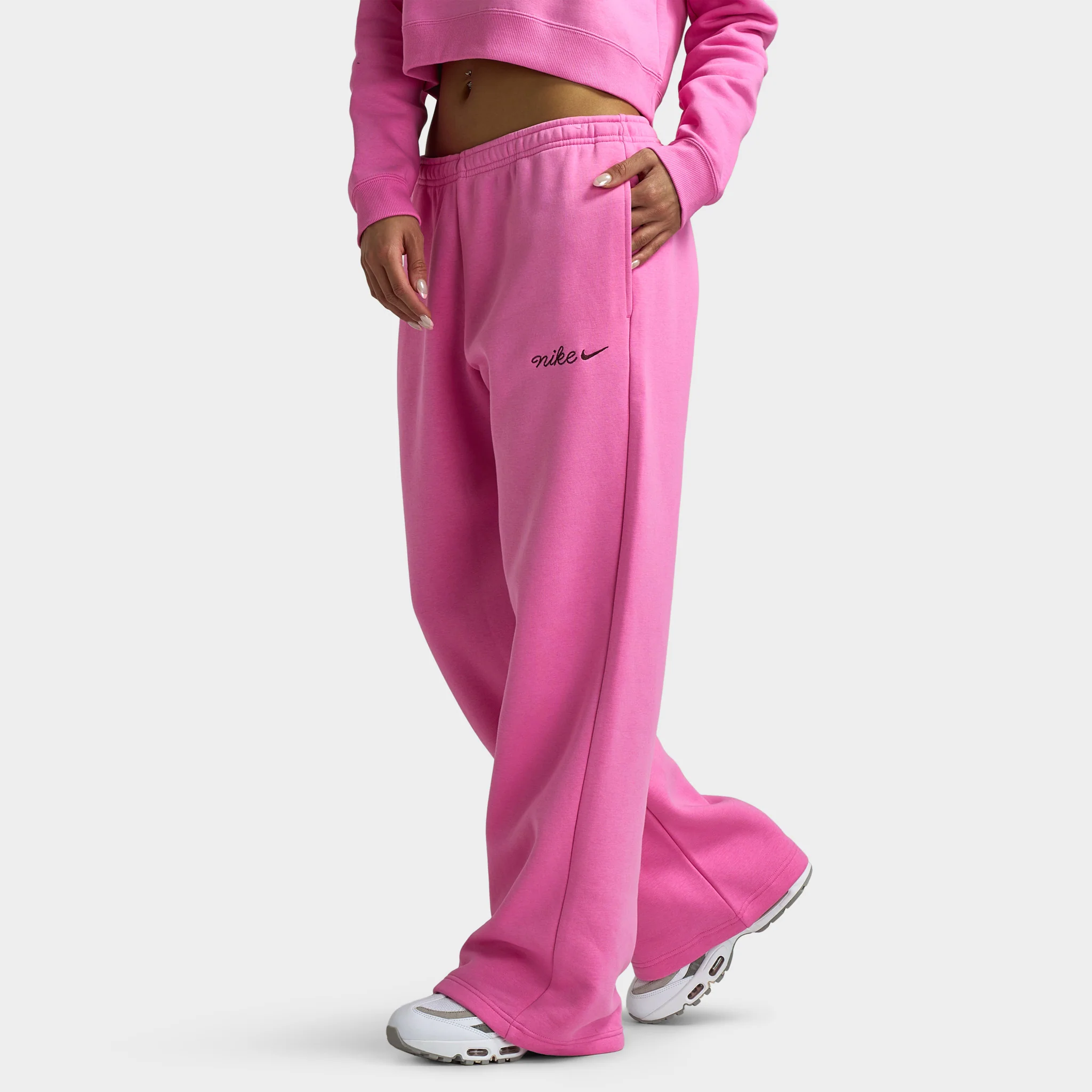 Nike Sportswear Phoenix Fleece Straight Leg Pants / Playful Pink - Image 3