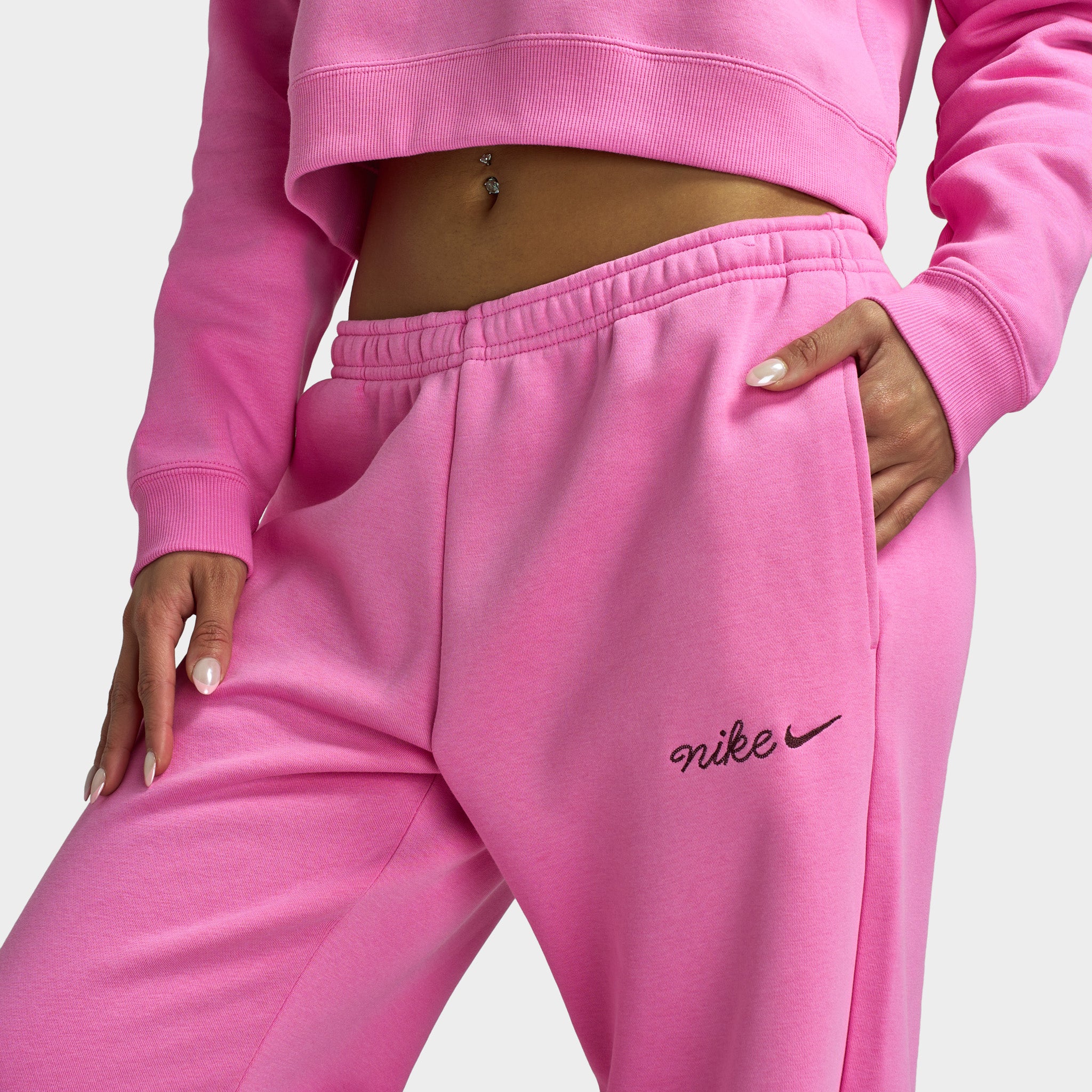 Nike Sportswear Phoenix Fleece Straight Leg Pants / Playful Pink - Image 5