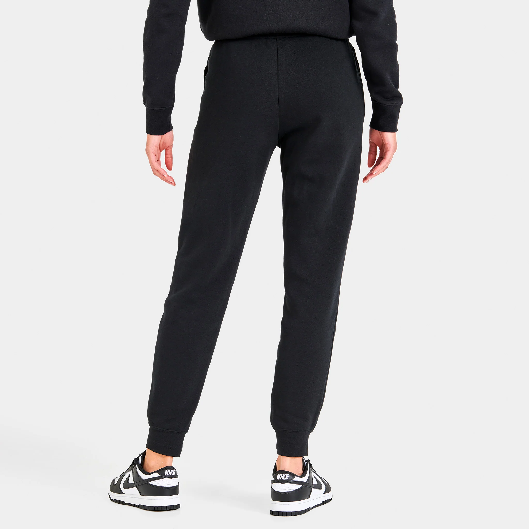 Nike Sportswear Club Fleece Women's Mid-Rise Joggers Black / White - Image 3