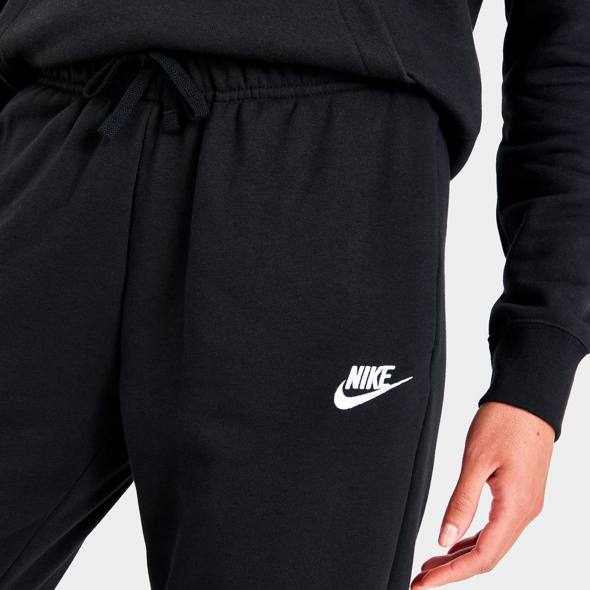 Nike Sportswear Club Fleece Women's Mid-Rise Joggers Black / White - Image 4