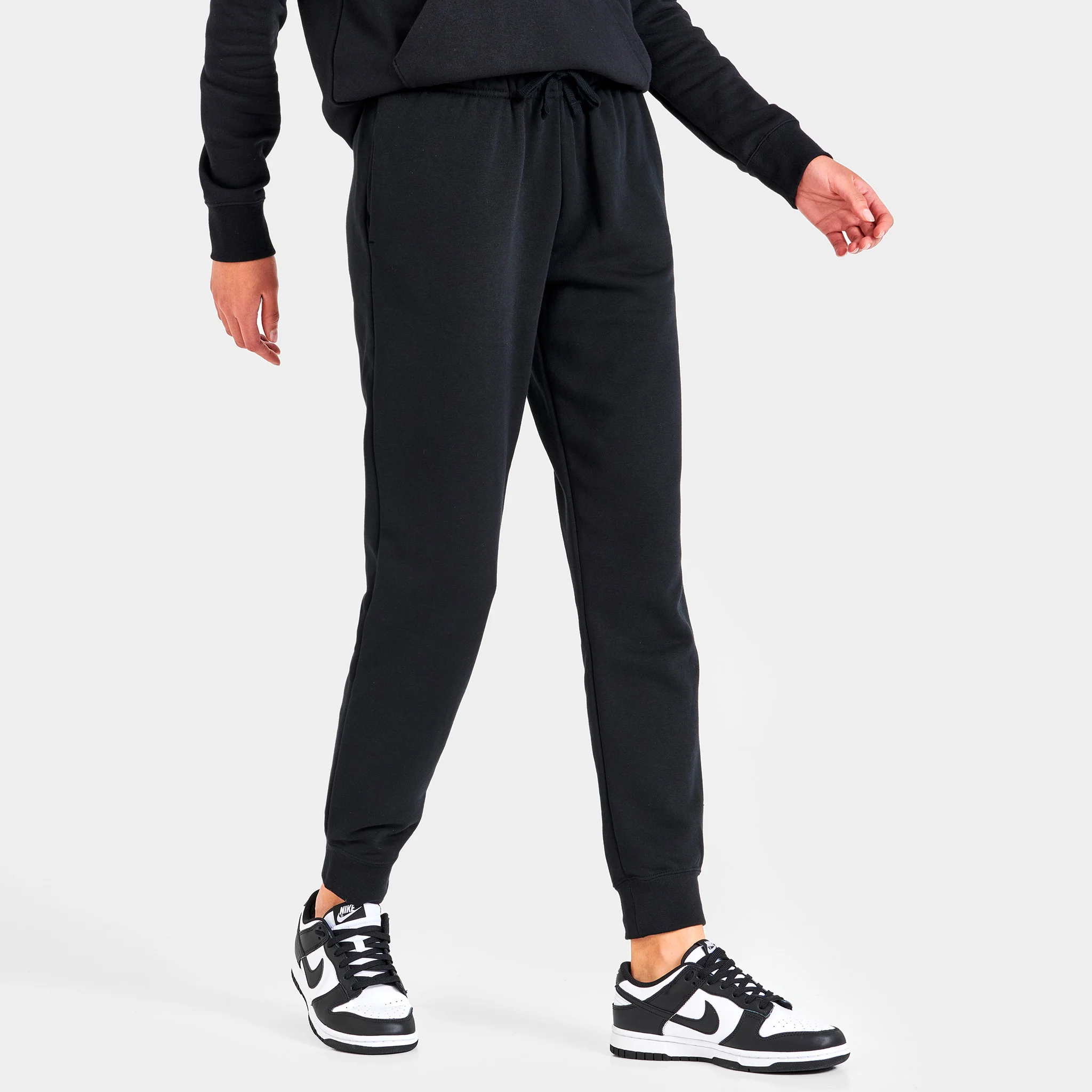 Nike Sportswear Club Fleece Women's Mid-Rise Joggers Black / White - Image 6