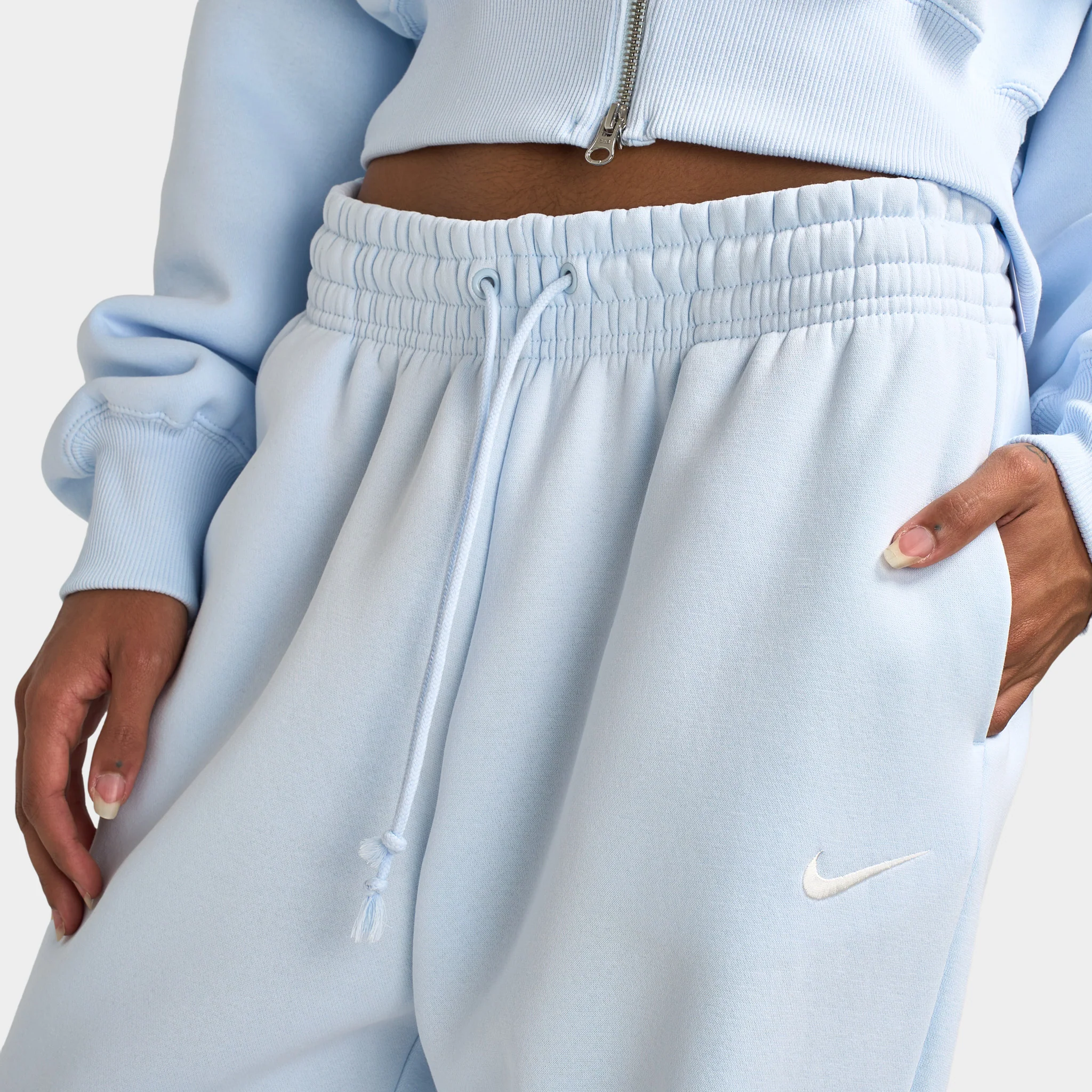 Nike Sportswear Women's Phoenix Fleece High-Waisted Oversized Sweatpants Blue Tint / Sail - Image 5