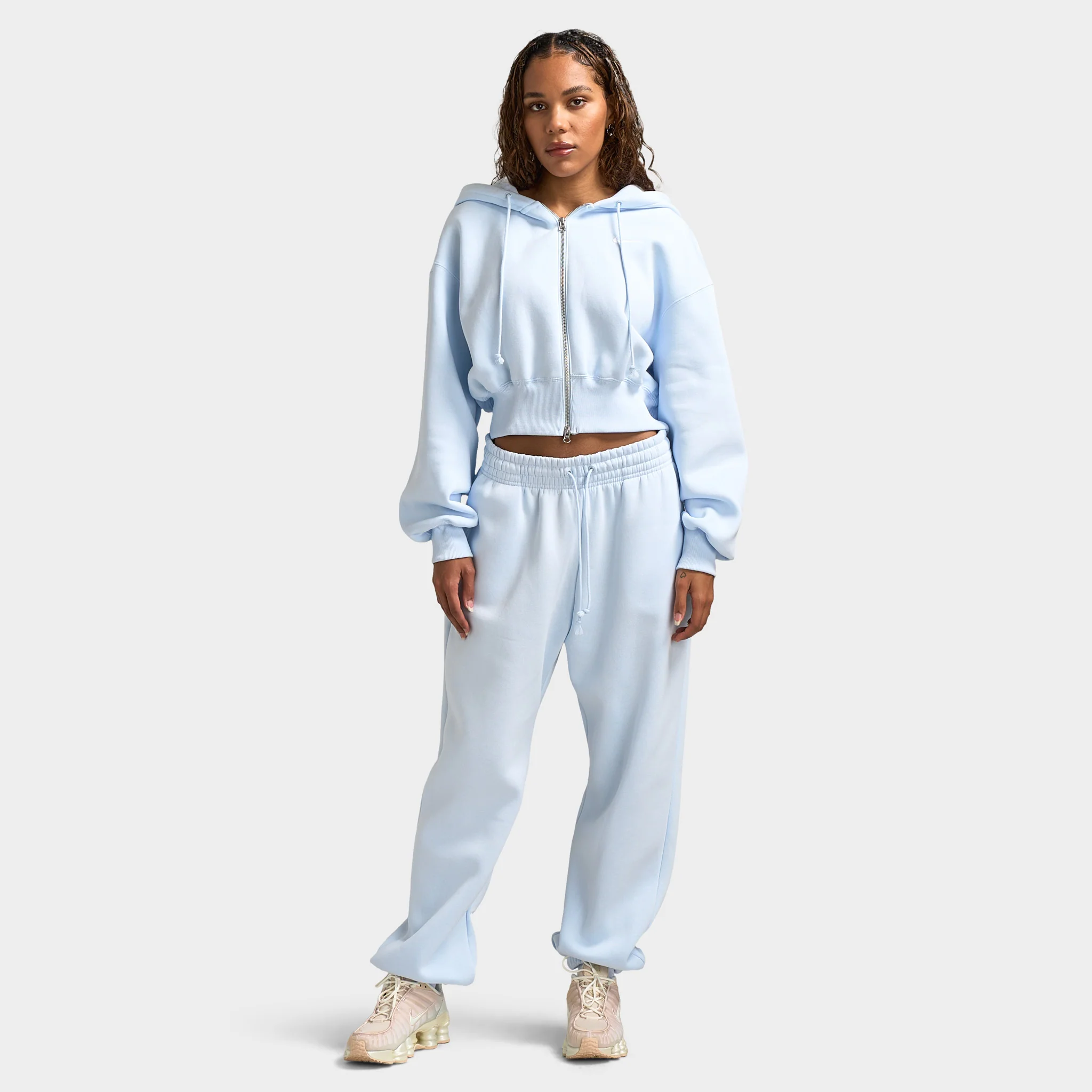 Nike Sportswear Women's Phoenix Fleece High-Waisted Oversized Sweatpants Blue Tint / Sail - Image 6