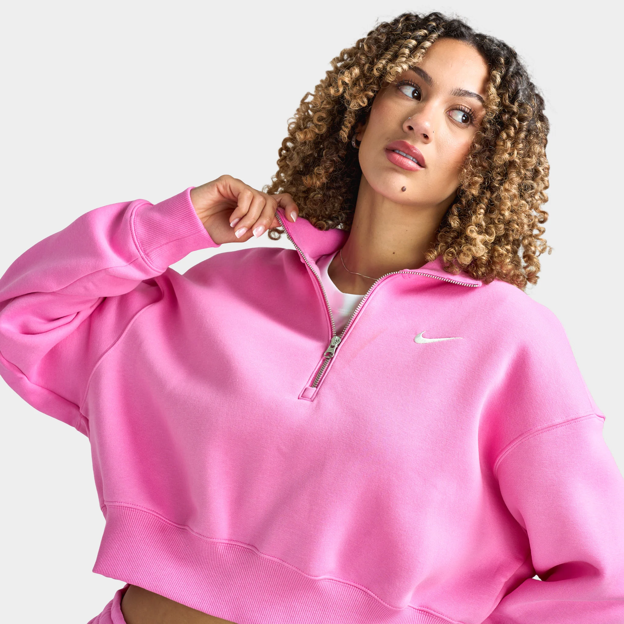 Nike Sportswear Women's Phoenix Fleece Half Zip Cropped Swea - Image 3