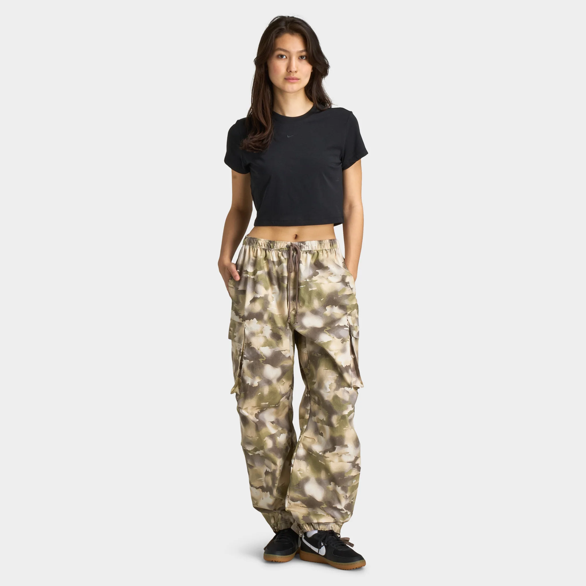 Nike Sportswear Women's Camo Cargo Pants Lt Orewood Brown / Sail - Image 7