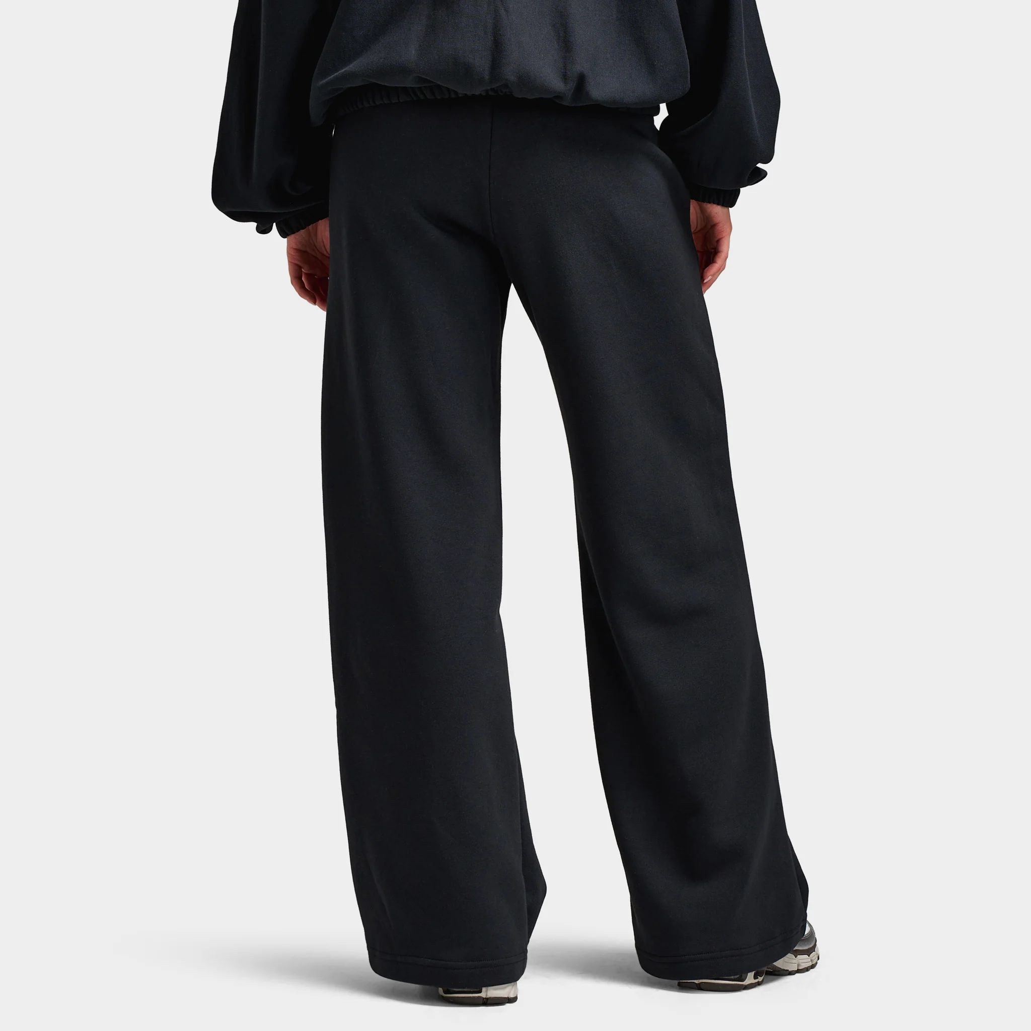 Nike Sportswear Women's Club Fleece Mid Rise Pants Wide Black / White - Image 2