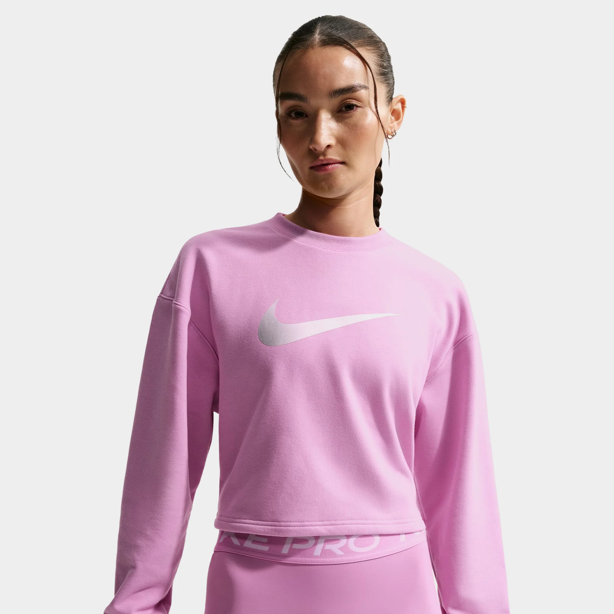 Nike Sportswear Women's Dry Fit Crew Fleece Light Magenta / Ice Peach - Image 3