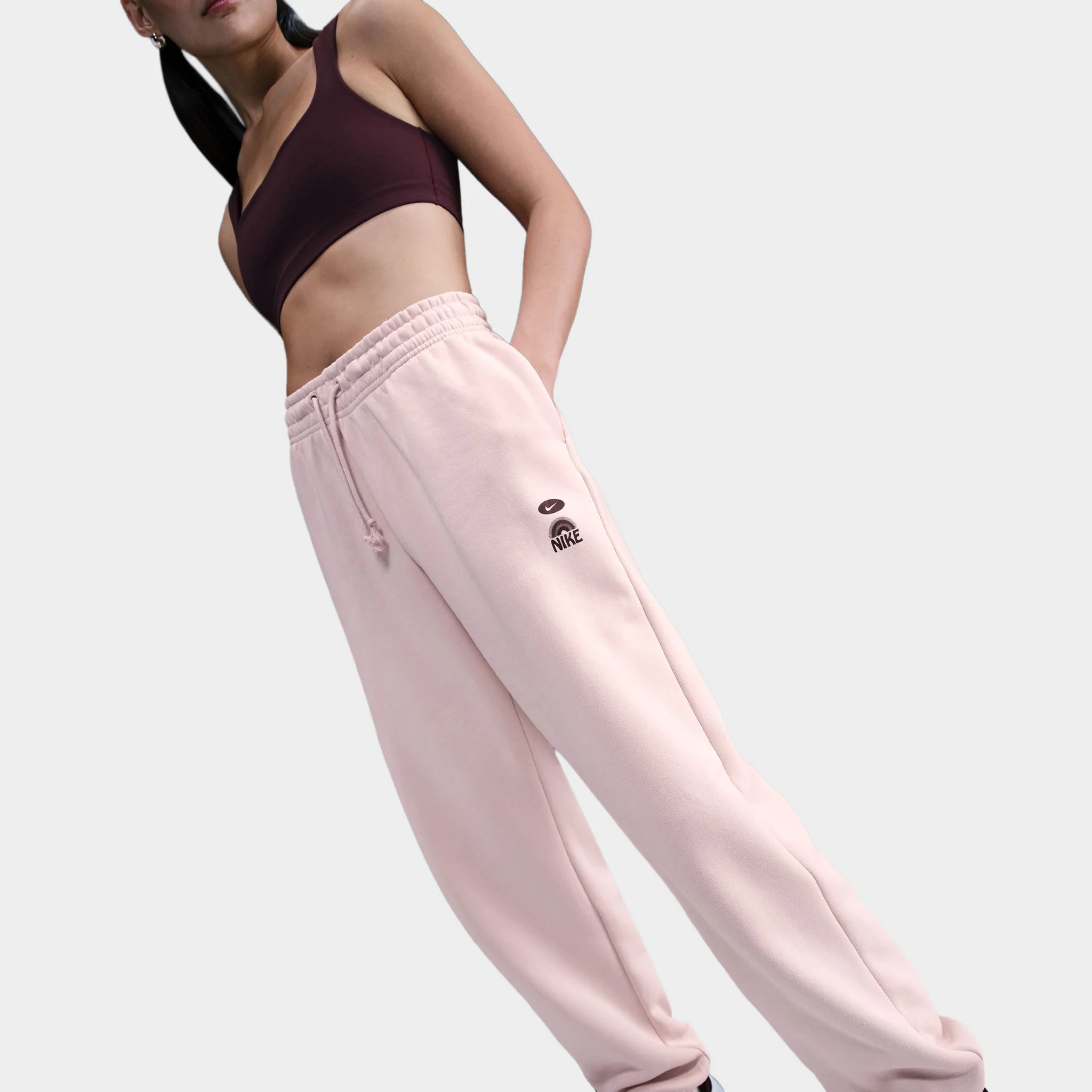 Nike Sportswear Women's Fleece Highrise Pants Silt Red / Burgundy Crush - Image 3