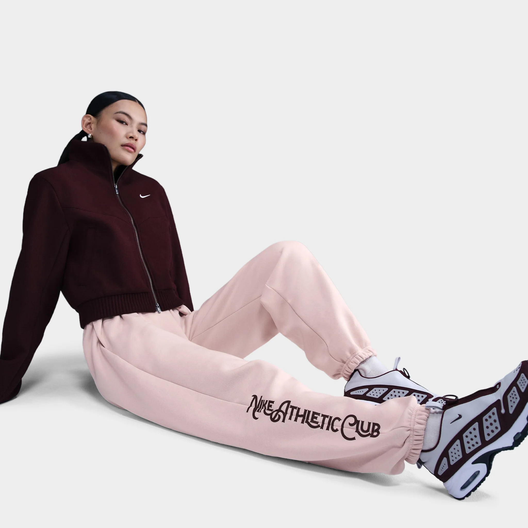 Nike Sportswear Women's Fleece Highrise Pants Silt Red / Burgundy Crush - Image 5
