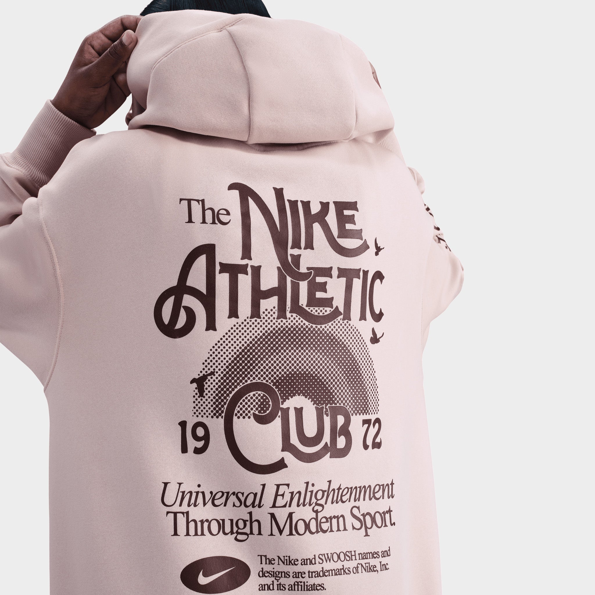 Nike Sportswear Women's Fleece Oversized Pullover Hoodie Silt Red / Burgundy Crush - Image 2
