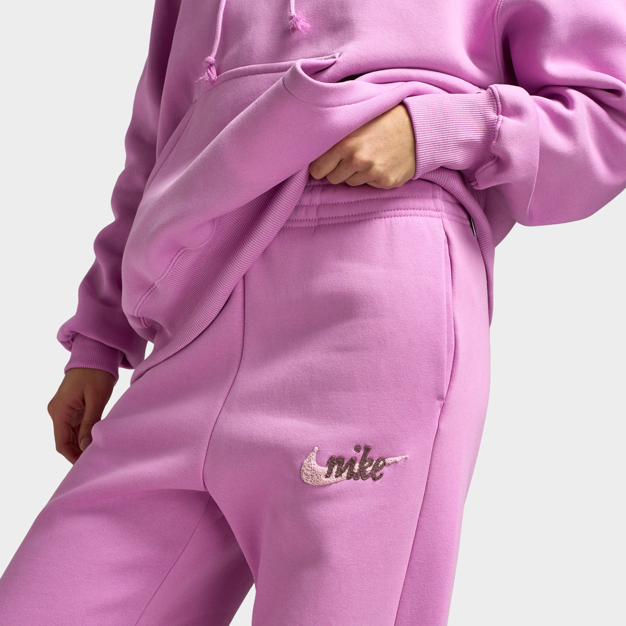 Nike Sportswear Women's Highrise Logo Wide Leg Pant Light Magenta / Pink Foam - Image 3