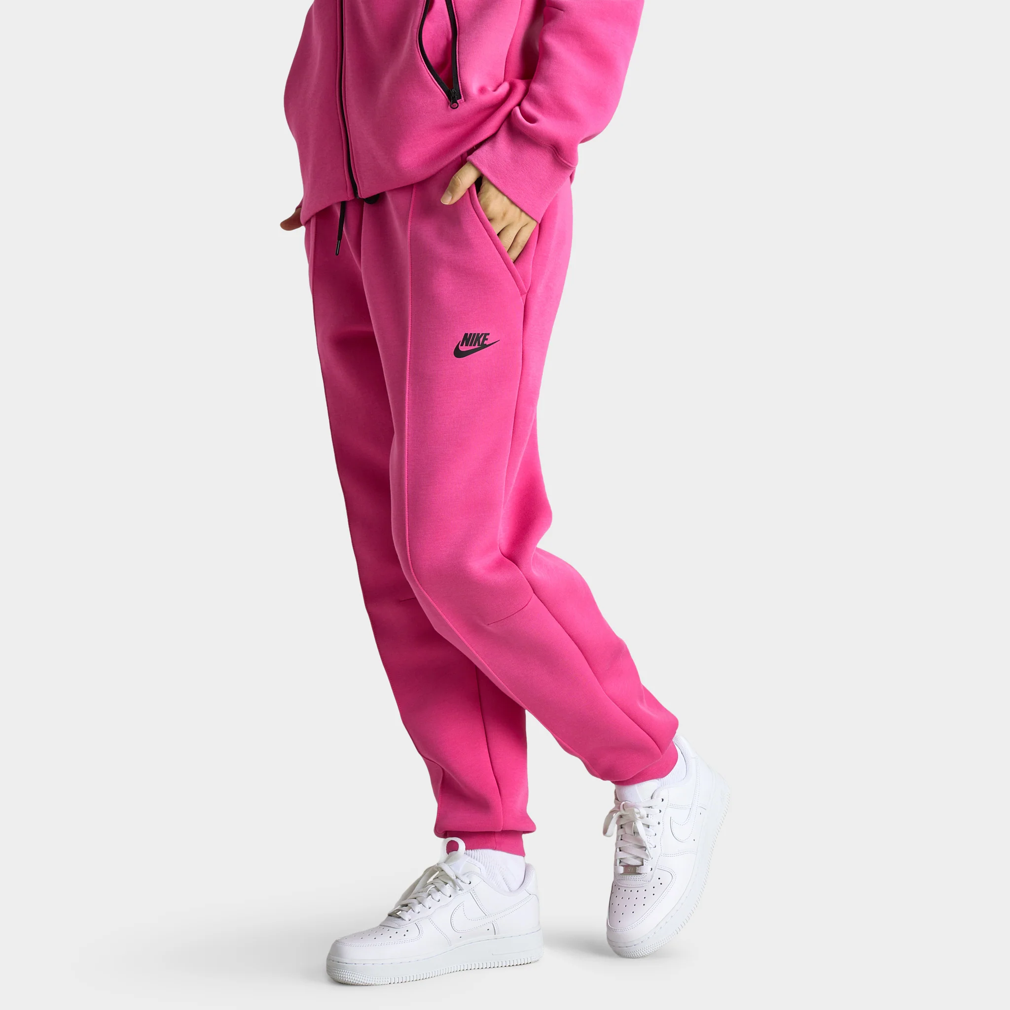 Nike Sportswear Women's Mid-Rise Tech Fleece Joggers Alchemy Pink / Black - Image 5