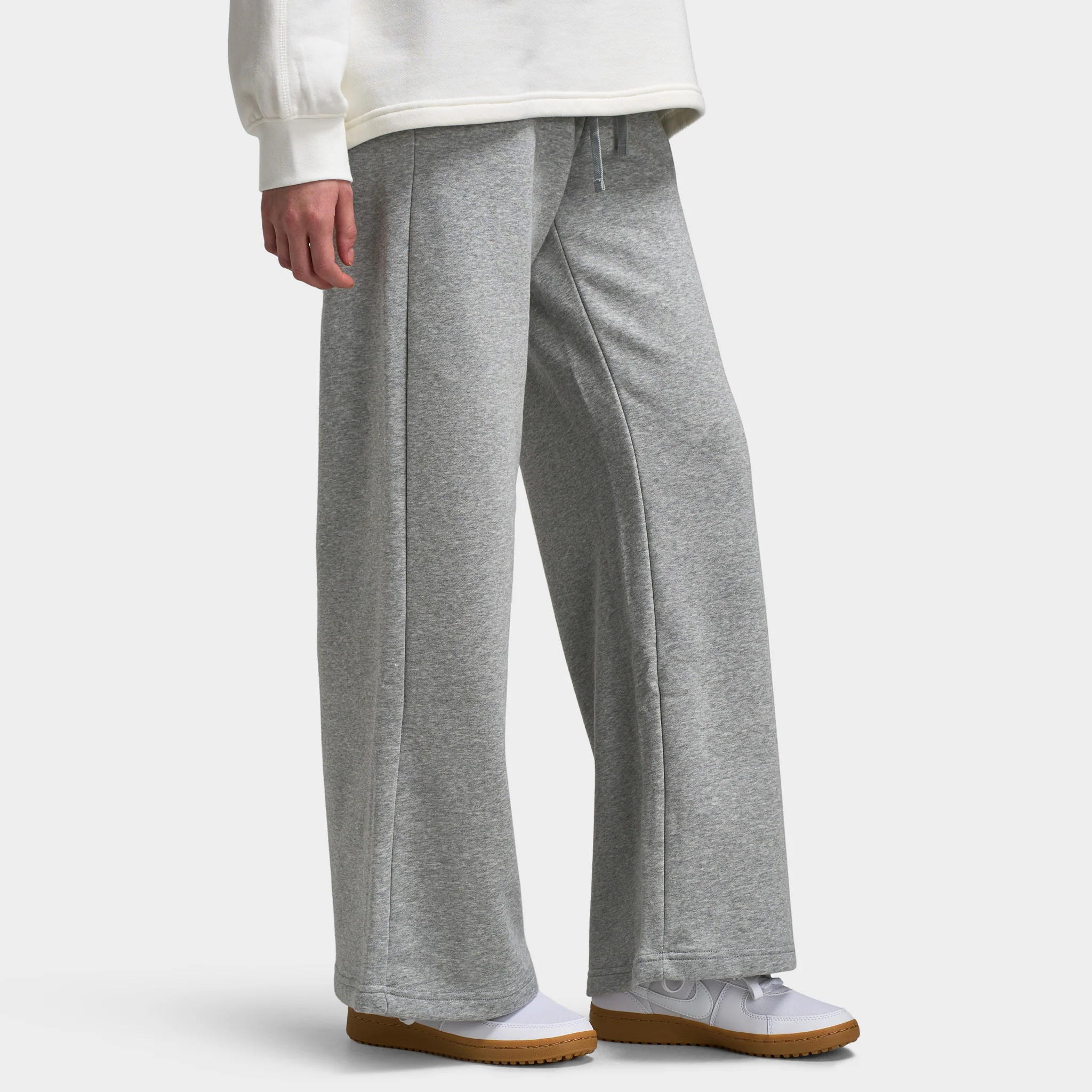 Nike Sportswear Women's Club Fleece Wide-Leg Sweatpants Dark Grey Heather / White - Image 3